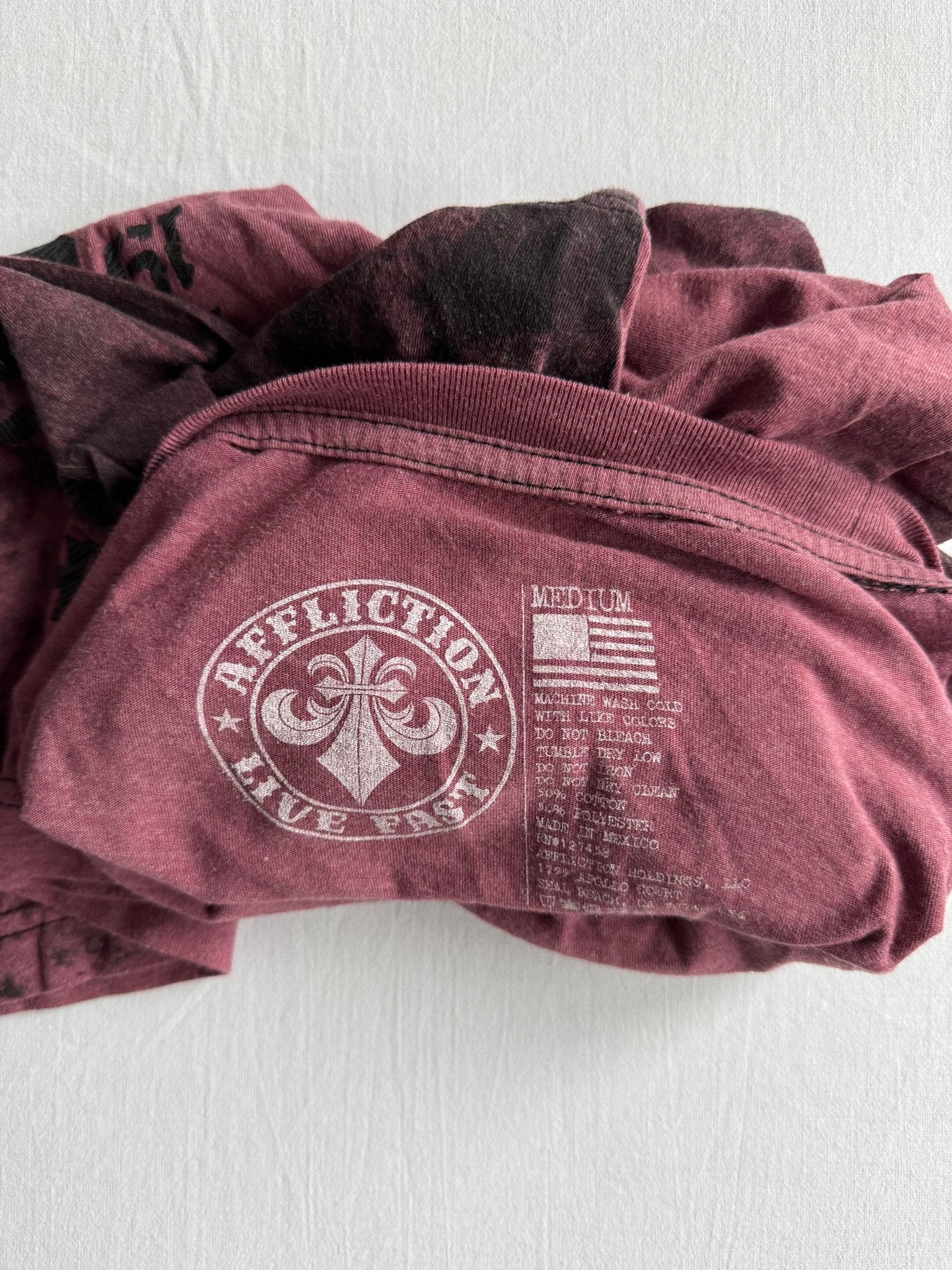 🏍️ Tricou Y2K Affliction Printed – M - anbracaminte