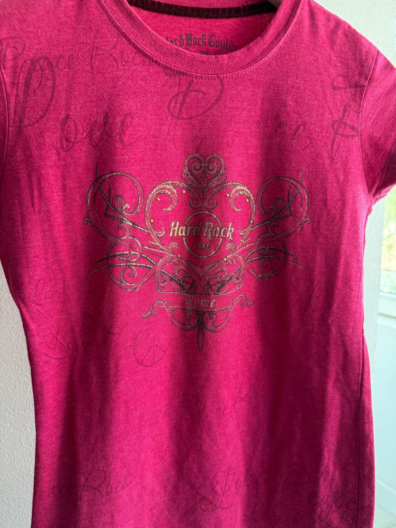 🎸 Tricou Y2K Damă Hard Rock Couture – XS - anbracaminte