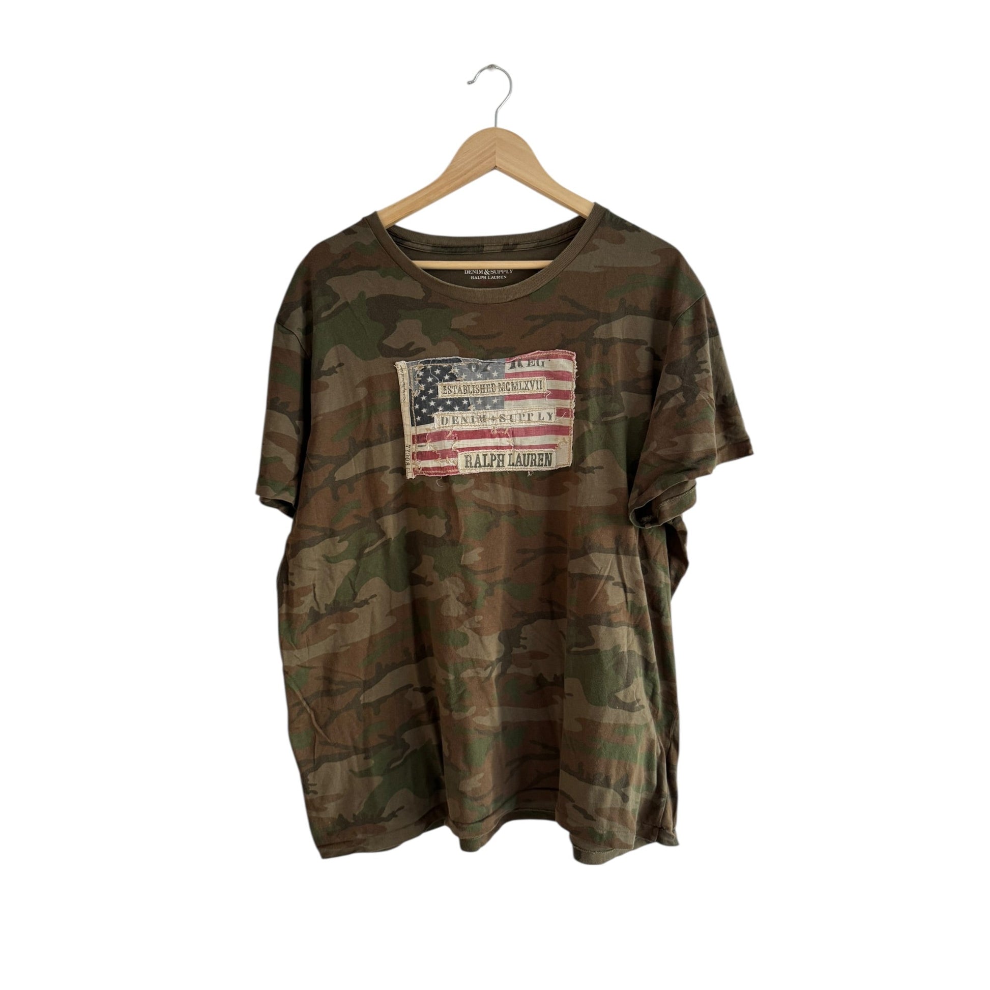 🪖 Tricou Y2K Denim & Supply Ralph Lauren Camo – XL (XXL) - anbracaminte