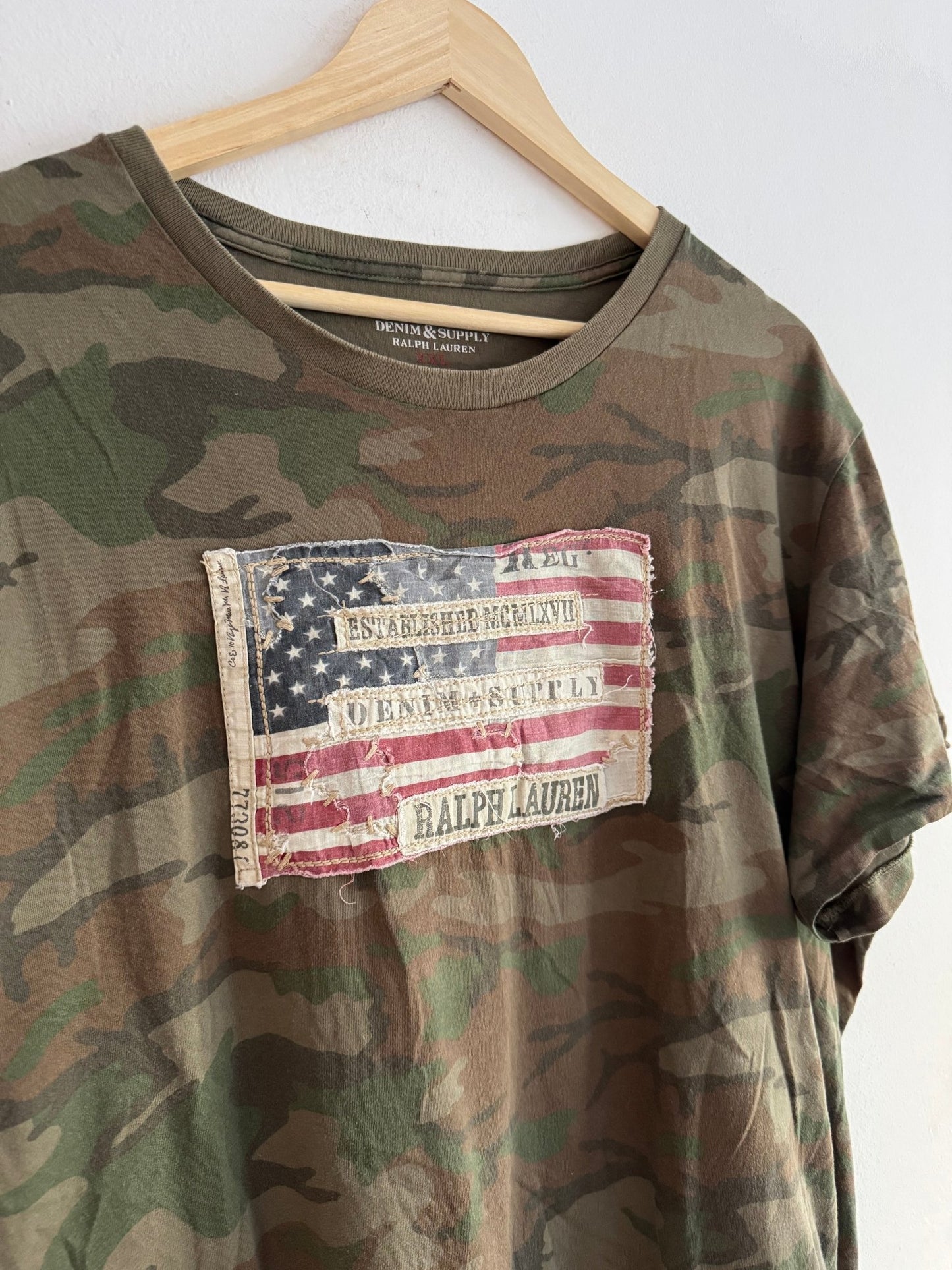 🪖 Tricou Y2K Denim & Supply Ralph Lauren Camo – XL (XXL) - anbracaminte
