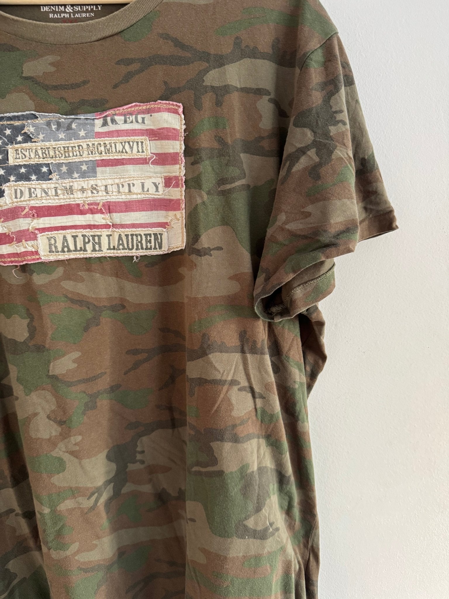🪖 Tricou Y2K Denim & Supply Ralph Lauren Camo – XL (XXL) - anbracaminte