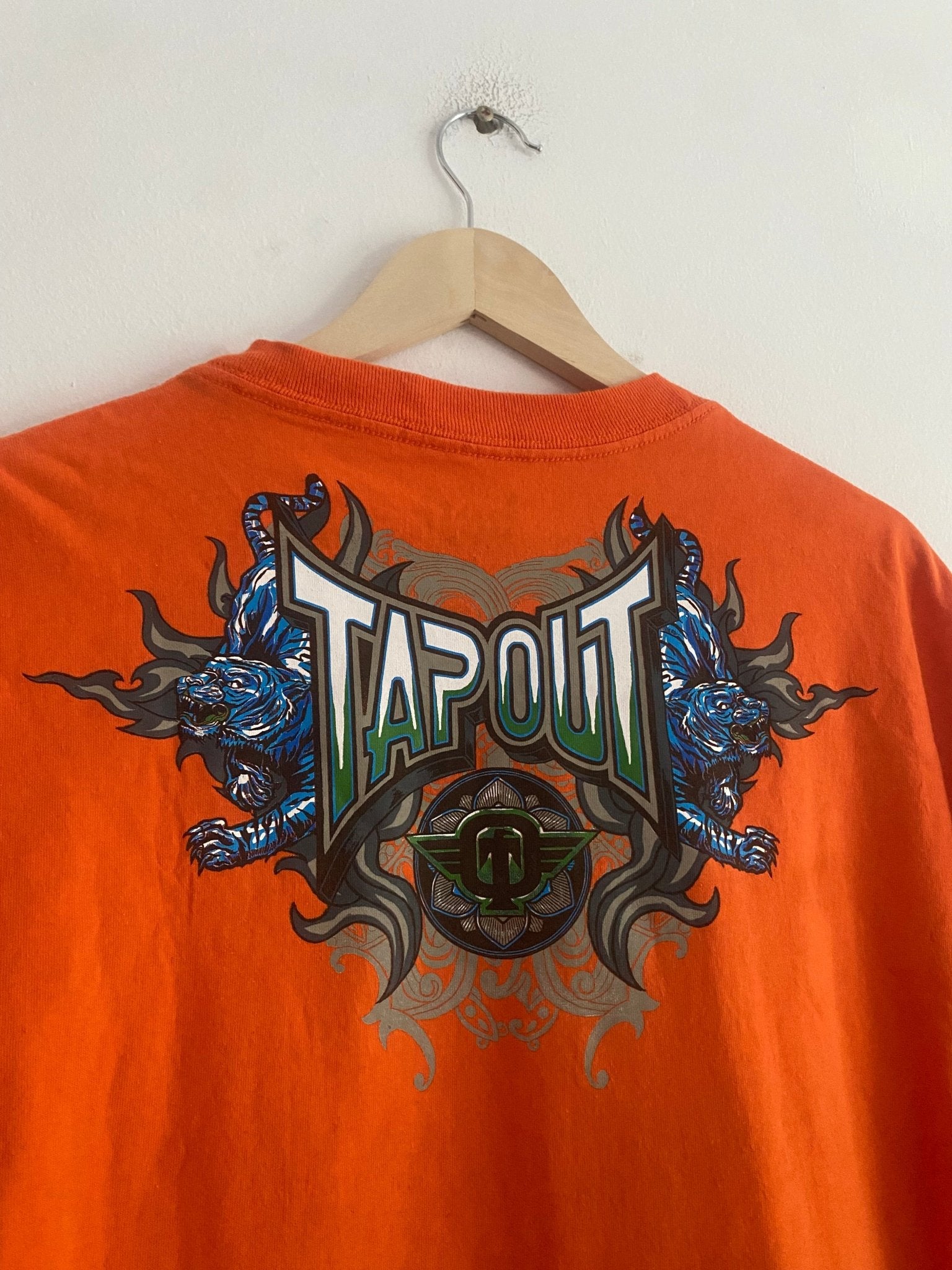 👕 Tricou Y2K Tapout Printat – Portocaliu, Heavy Cotton - anbracaminte