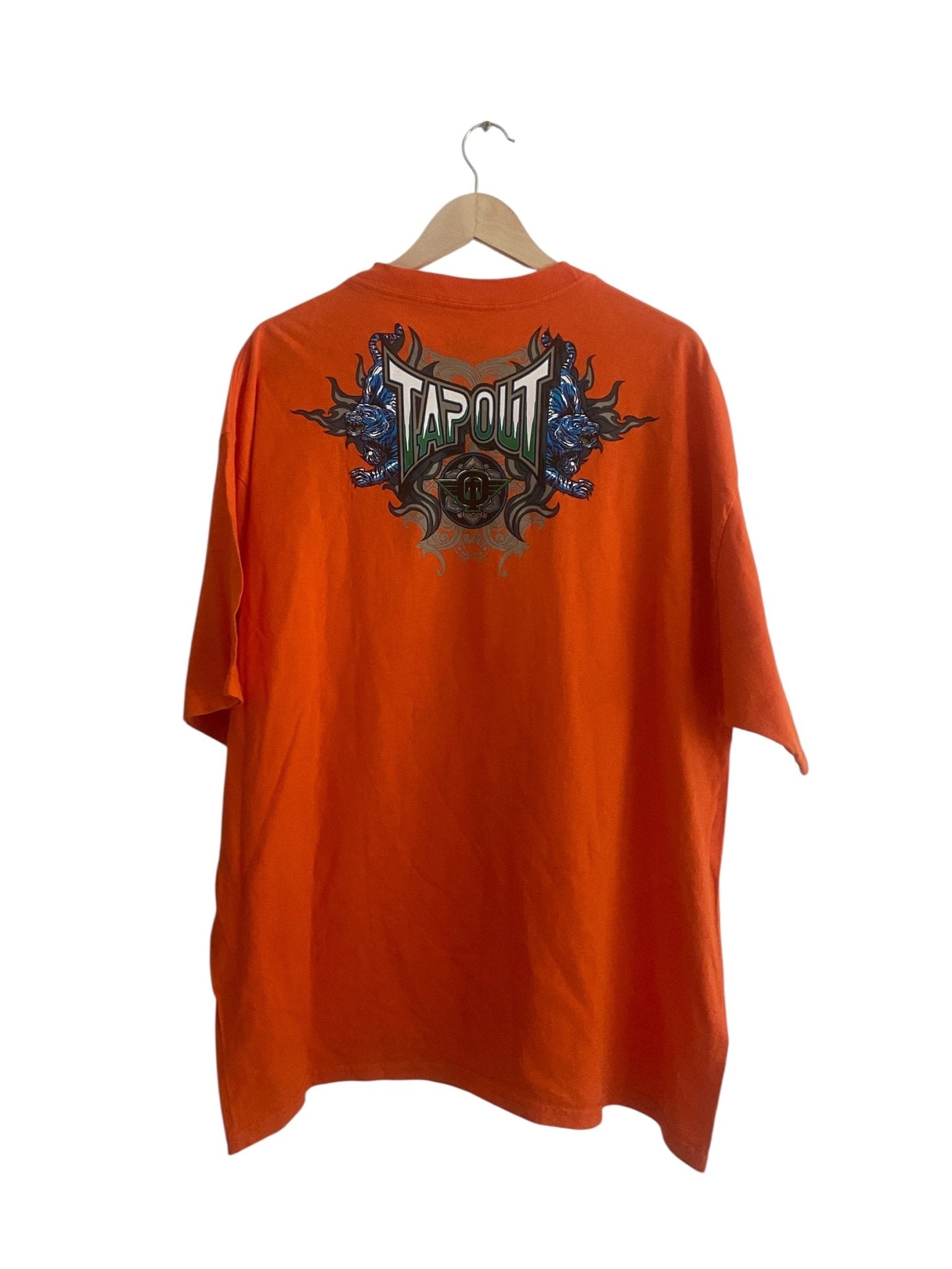 👕 Tricou Y2K Tapout Printat – Portocaliu, Heavy Cotton - anbracaminte