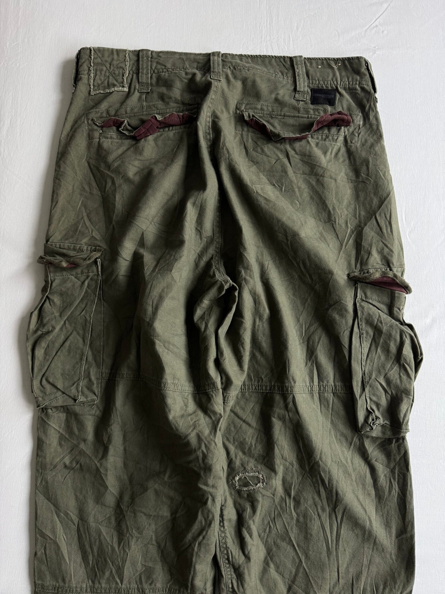 🪖 Urban Pipeline Baggy Cargo Pants – Military Green – W36 x L34 - anbracaminte