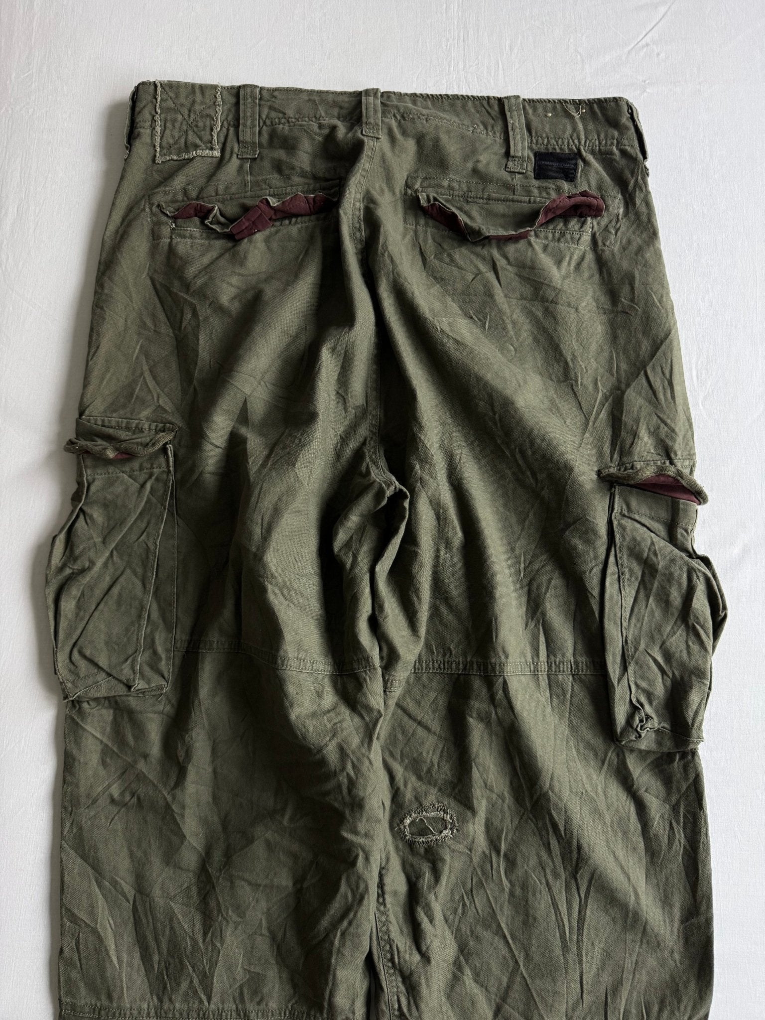 🪖 Urban Pipeline Baggy Cargo Pants – Military Green – W36 x L34 - anbracaminte