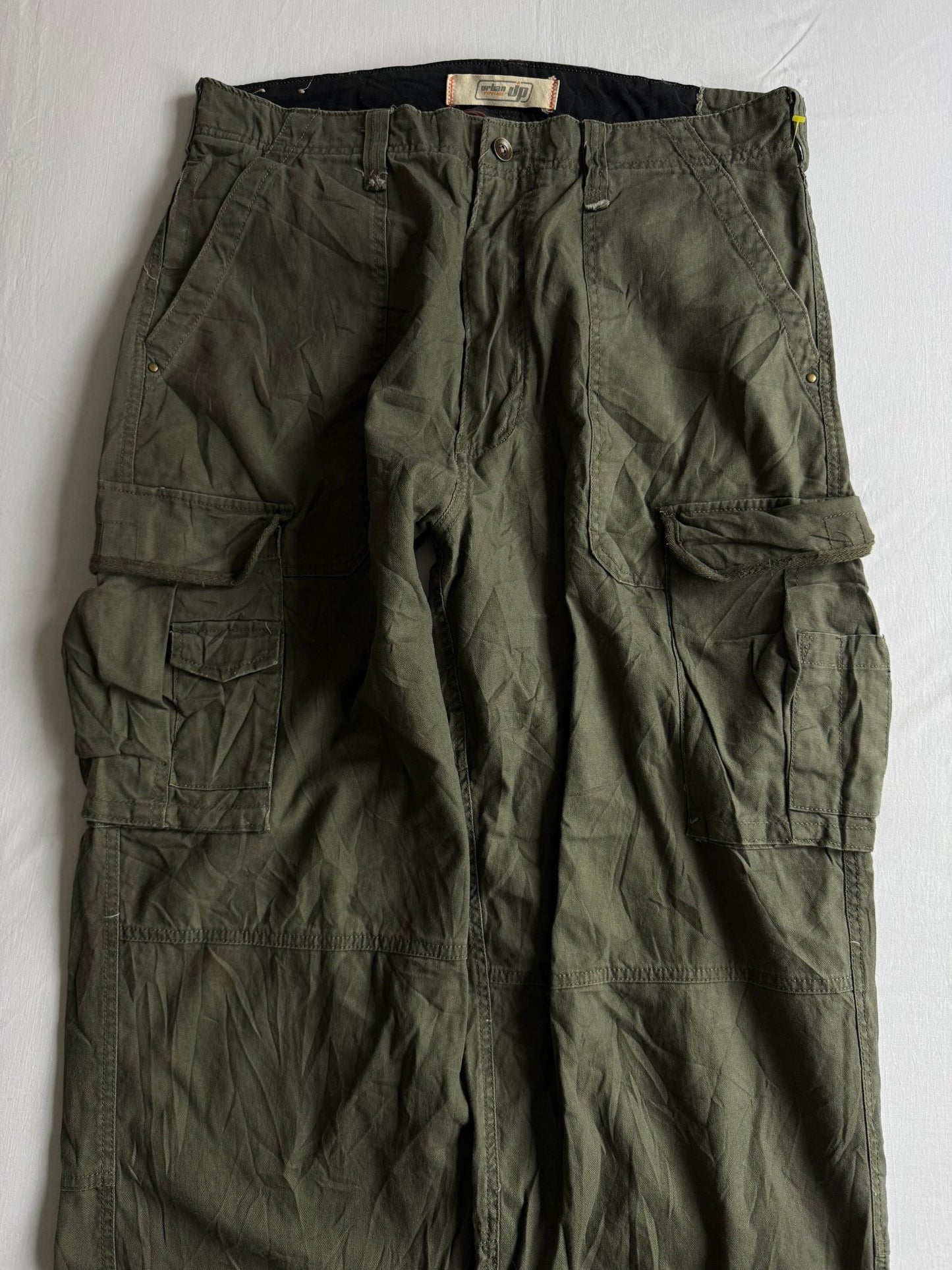 🪖 Urban Pipeline Baggy Cargo Pants – Military Green – W36 x L34 - anbracaminte