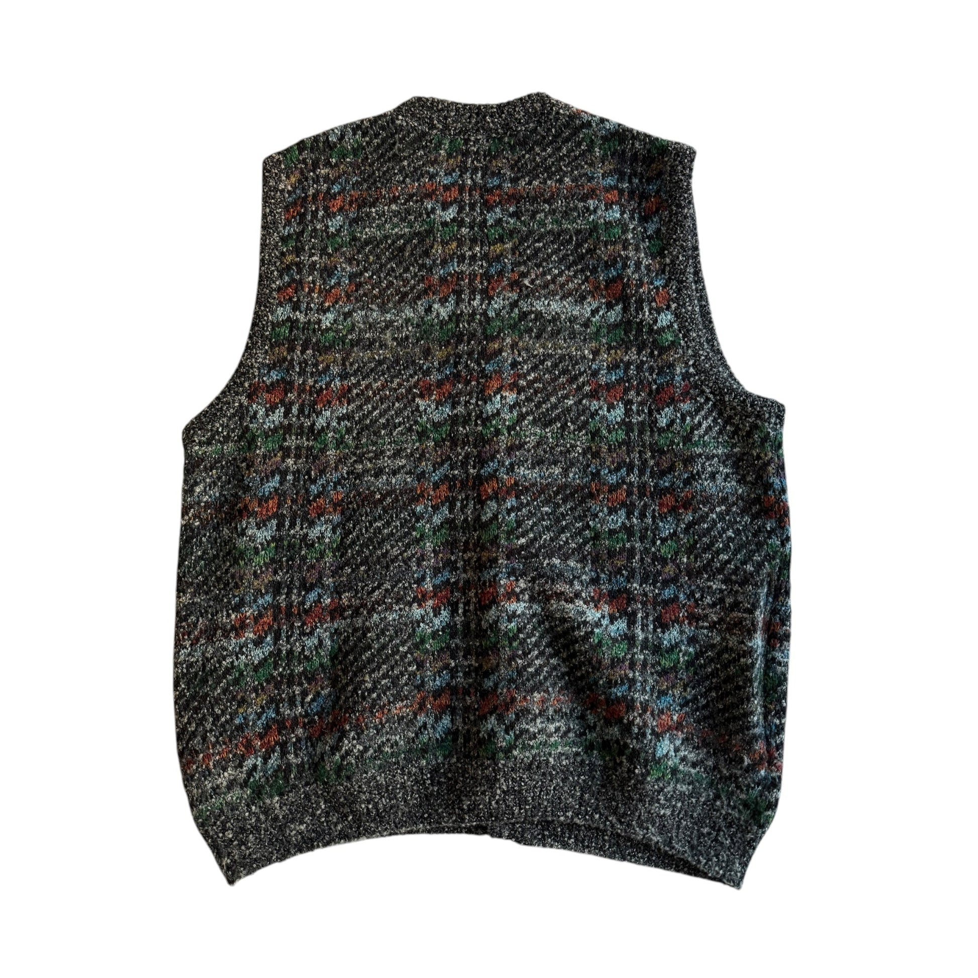 🧶 Vestă Vintage Tricotată cu Model Fuzzy (Mărime L) - anbracaminte