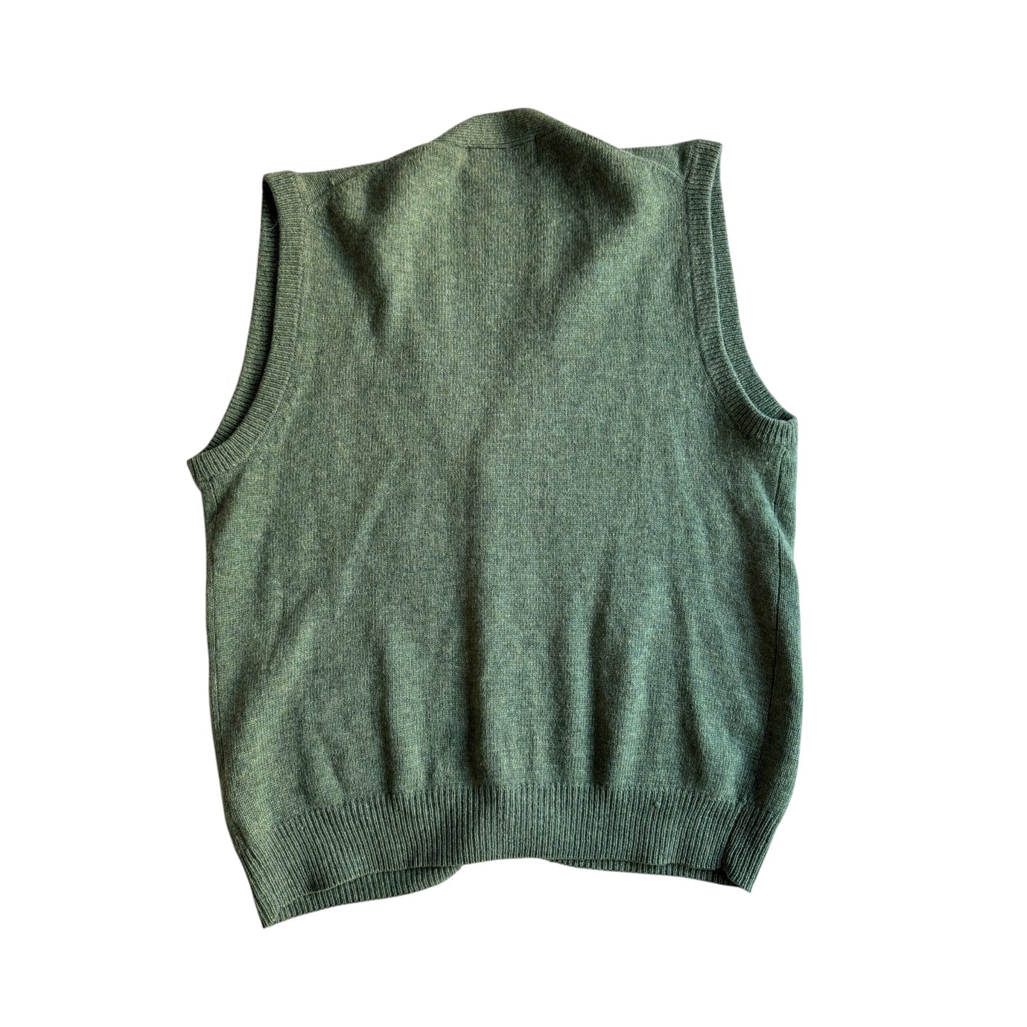 🧶 Vestă Vintage Verde cu Broderie Blazon / Pure New Wool (Mărime M) - anbracaminte