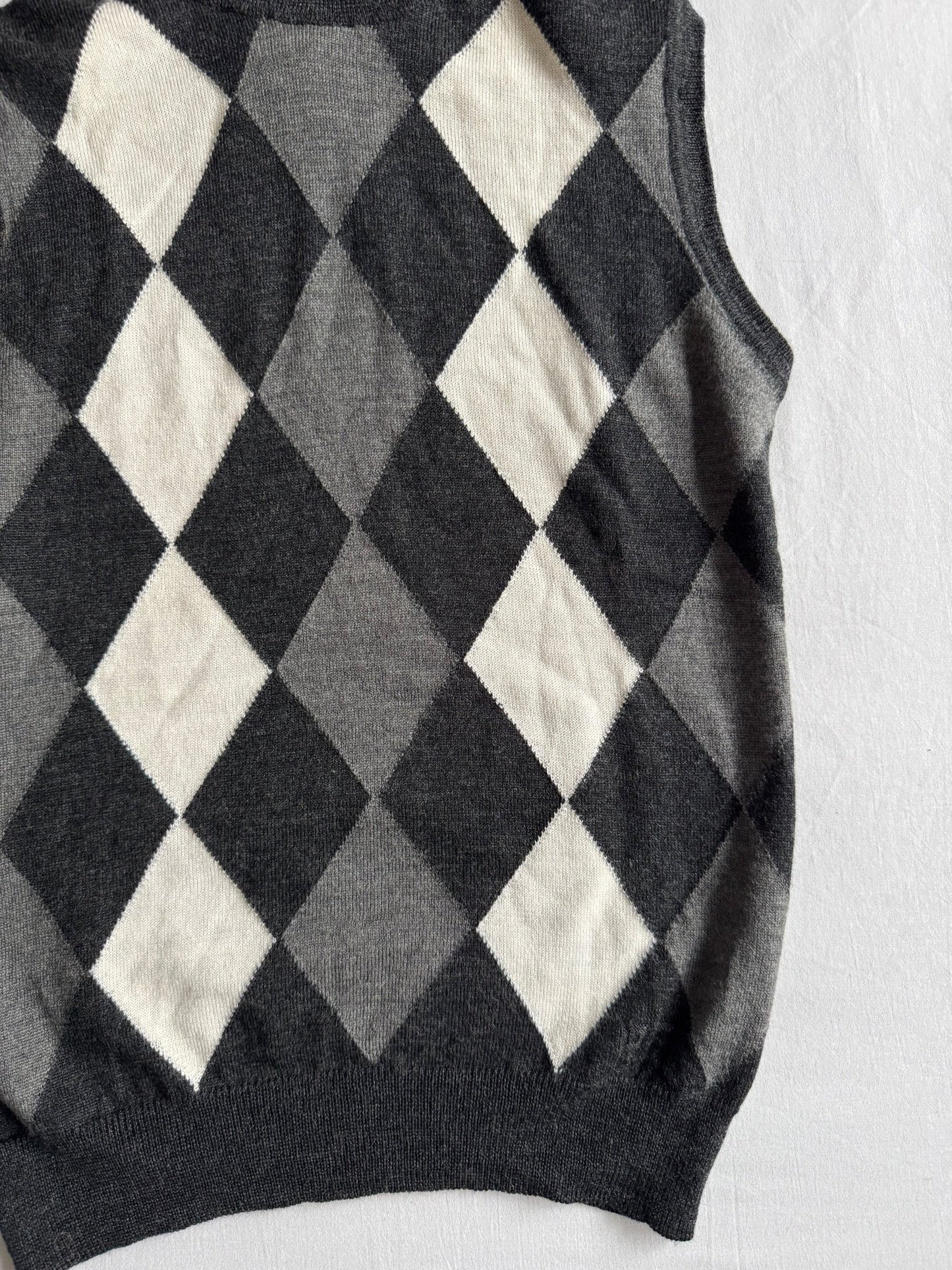 🧶 Vestă Y2K Damă Patrizia Pepe cu Model Argyle din Lână – Aprox. S/M - anbracaminte