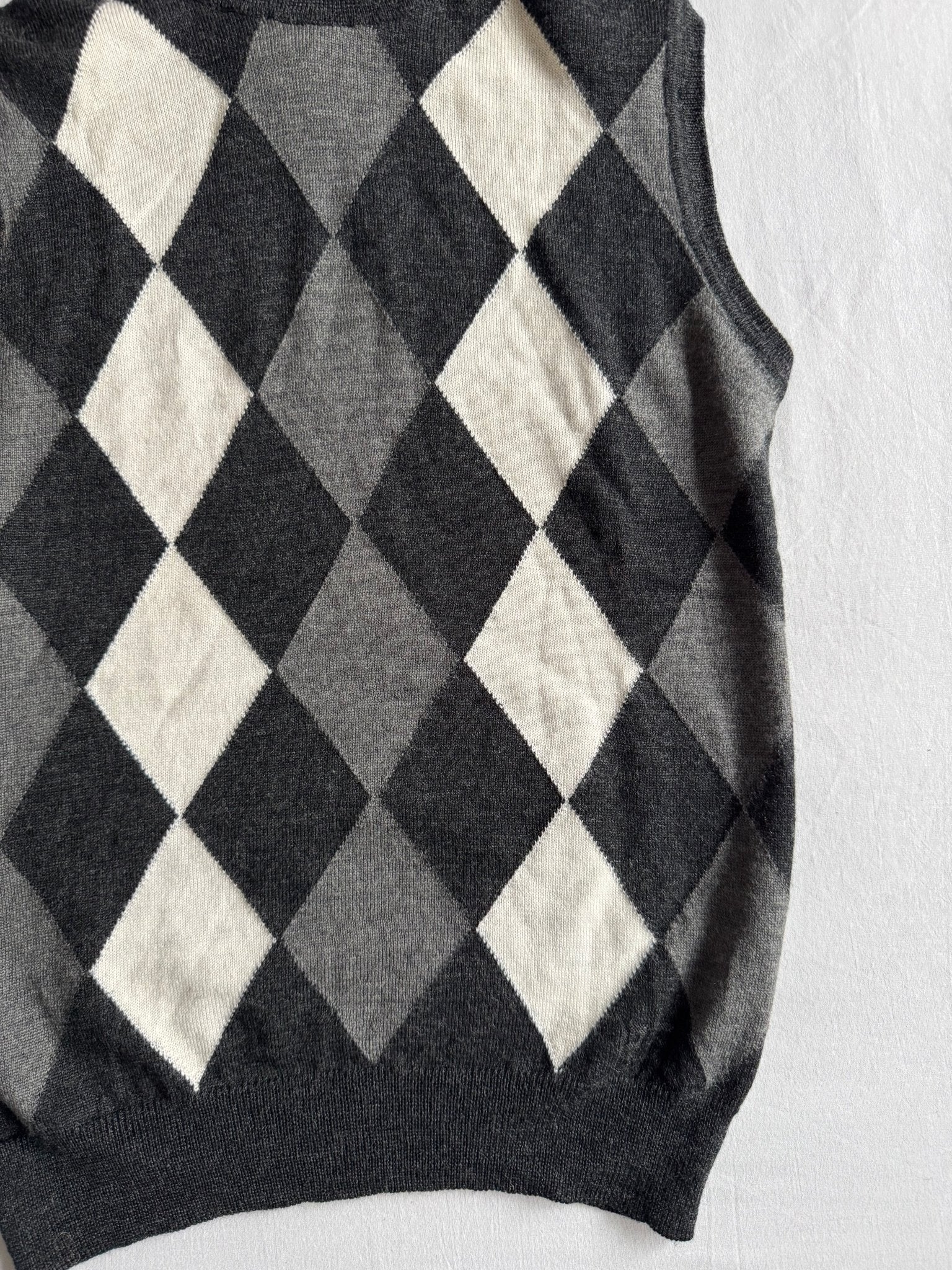 🧶 Vestă Y2K Damă Patrizia Pepe cu Model Argyle din Lână – Aprox. S/M - anbracaminte