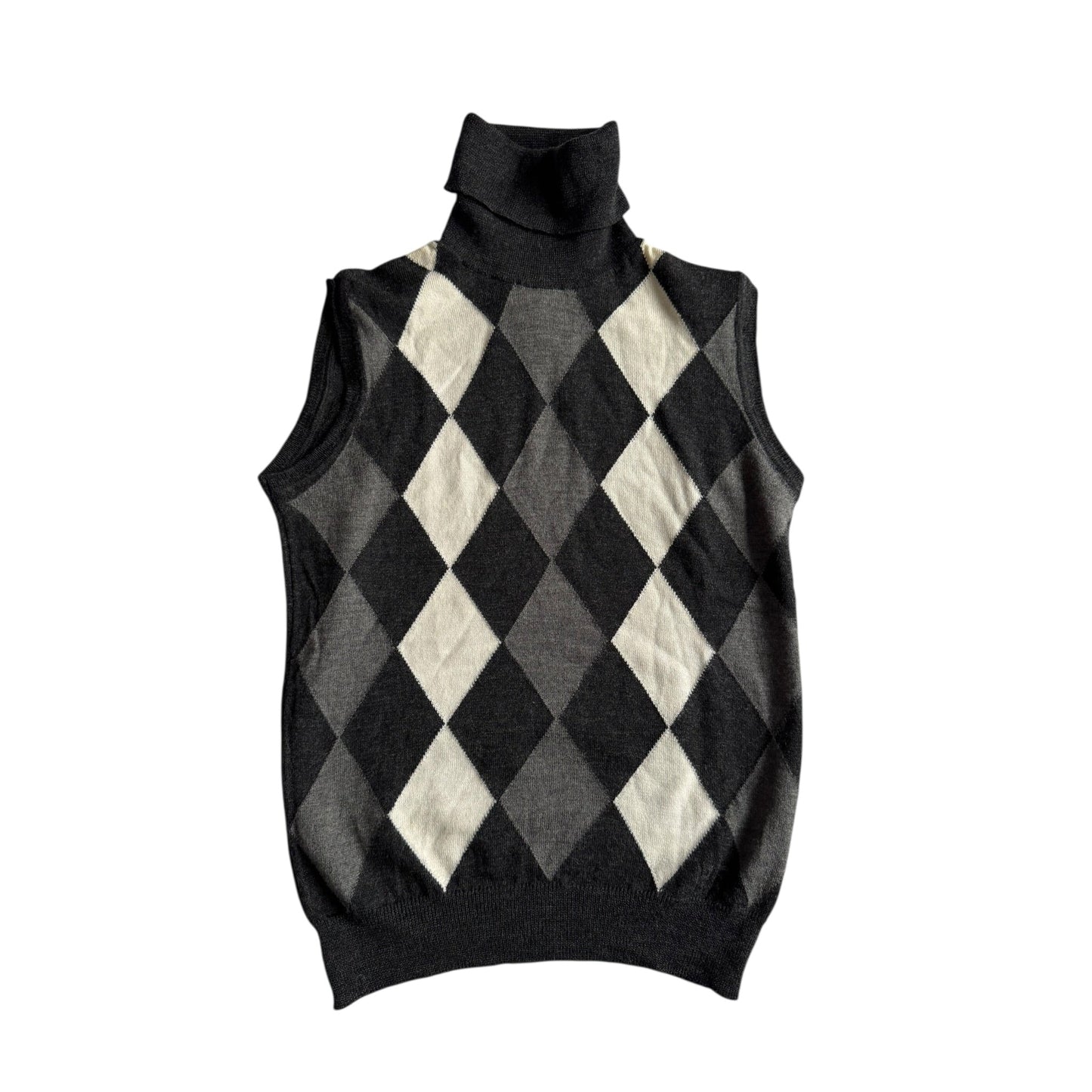 🧶 Vestă Y2K Damă Patrizia Pepe cu Model Argyle din Lână – Aprox. S/M - anbracaminte