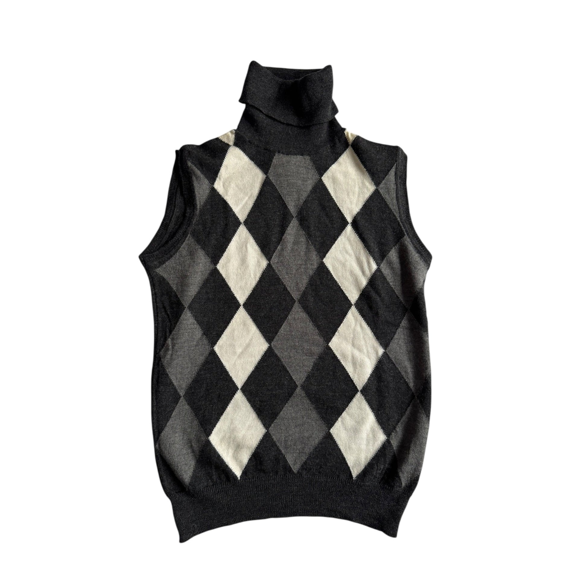 🧶 Vestă Y2K Damă Patrizia Pepe cu Model Argyle din Lână – Aprox. S/M - anbracaminte