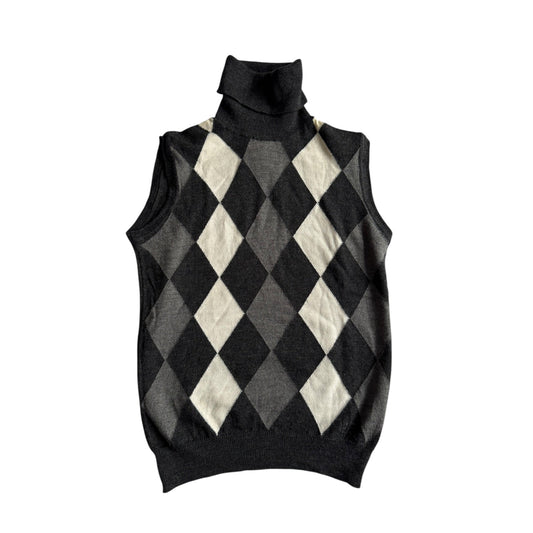 🧶 Vestă Y2K Damă Patrizia Pepe cu Model Argyle din Lână – Aprox. S/M - anbracaminte
