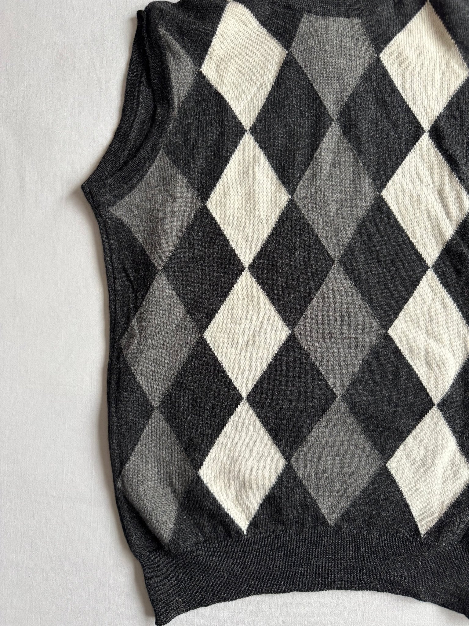 🧶 Vestă Y2K Damă Patrizia Pepe cu Model Argyle din Lână – Aprox. S/M - anbracaminte