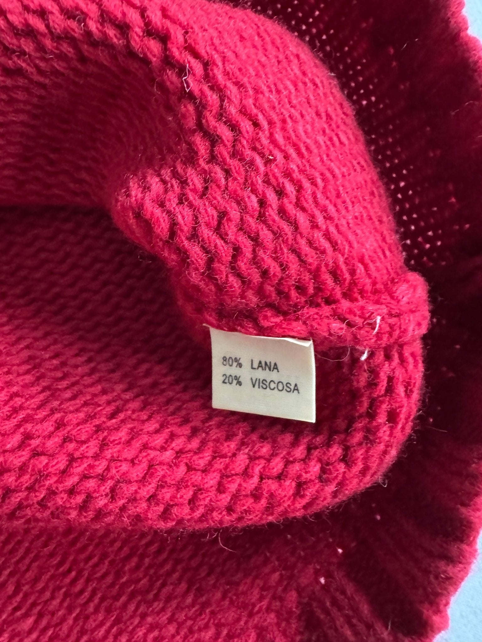 🧶 Vestă Y2K Damă Roșie Tricotată din Lână cu Guler din Blană Artificială – Aprox. S/M - anbracaminte
