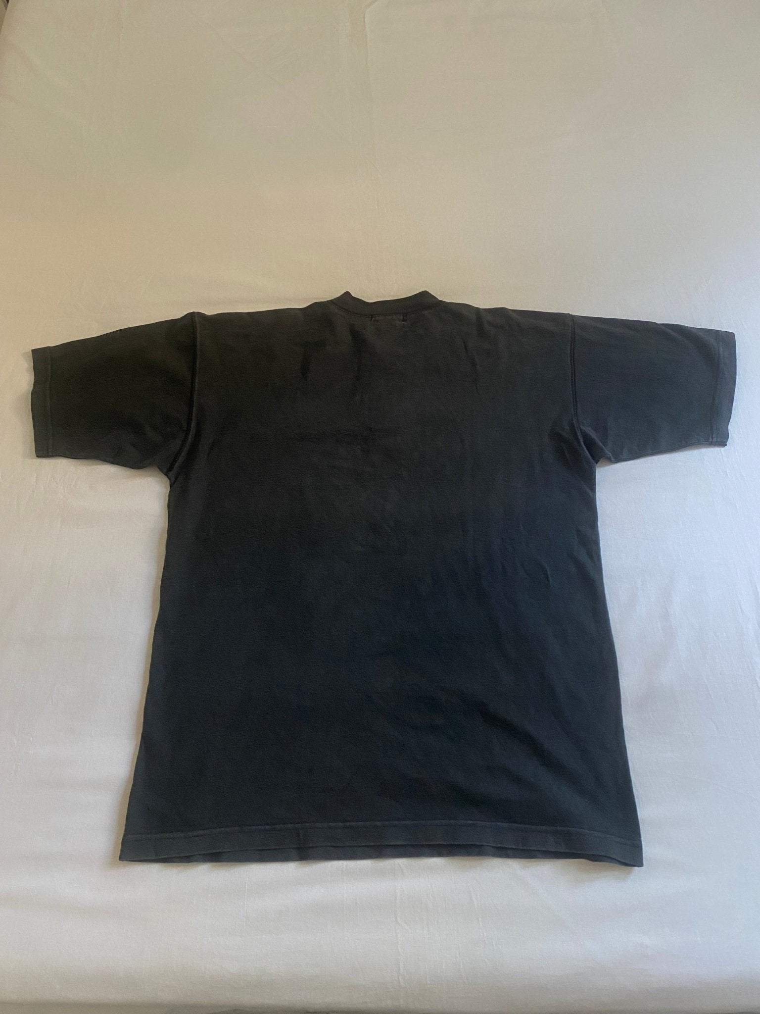 Vintage 90's Black Faded Henley Shirt - anbracaminte