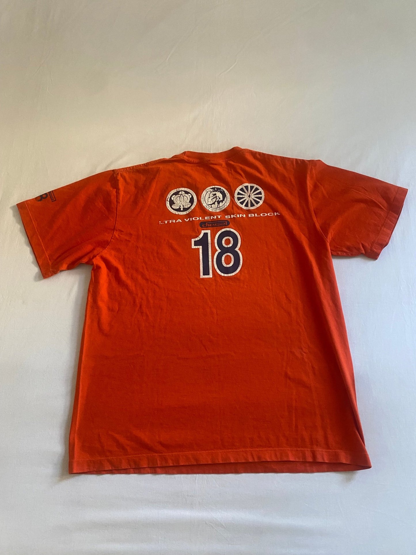 Vintage 90's Diesel Orange Printed Shirt - anbracaminte