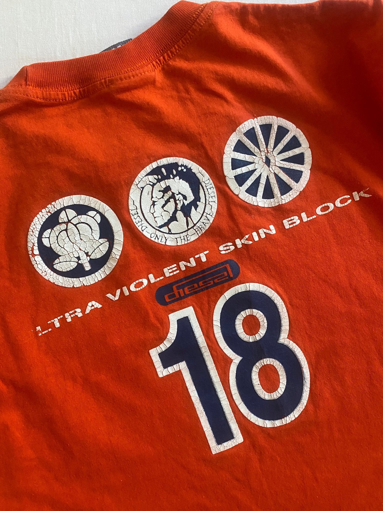 Vintage 90's Diesel Orange Printed Shirt - anbracaminte