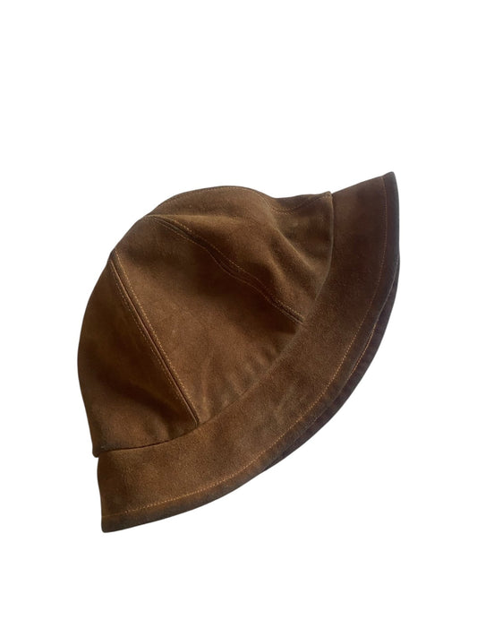 Vintage 90's Emporio Armani Brown Suede Bucket Hat - anbracaminte