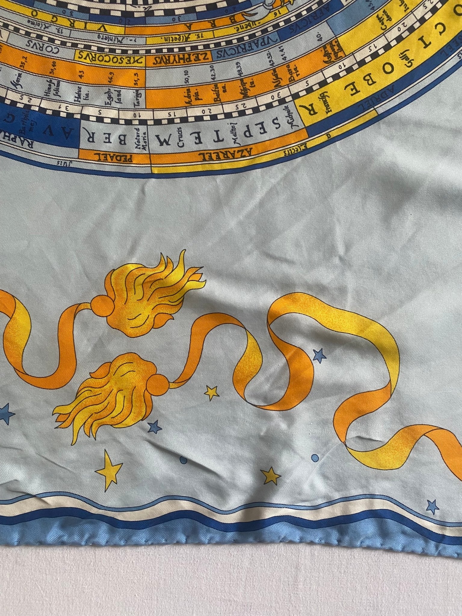 Vintage Audemars Piguet Astrology Printer Silk Scarf - anbracaminte
