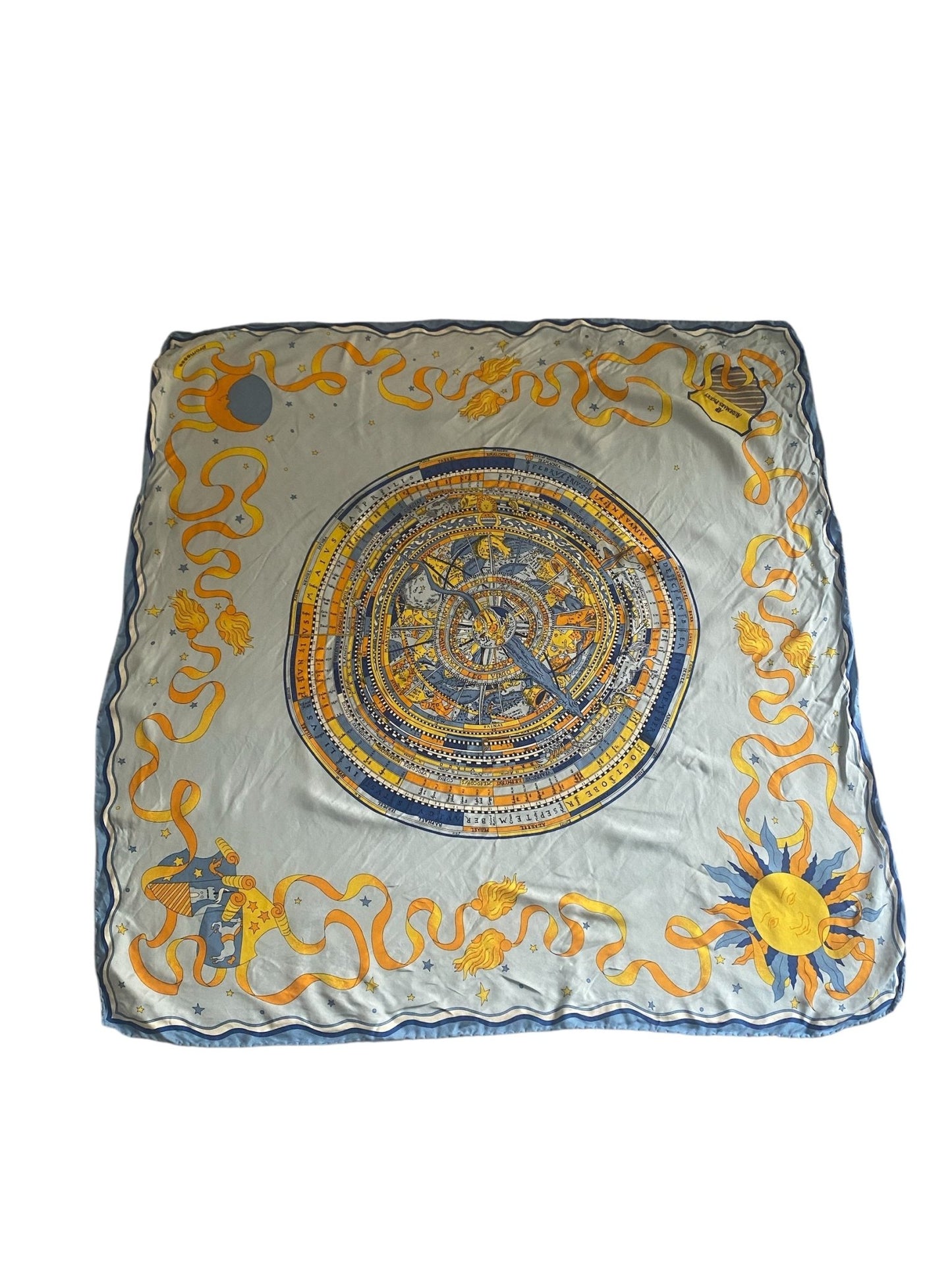 Vintage Audemars Piguet Astrology Printer Silk Scarf - anbracaminte