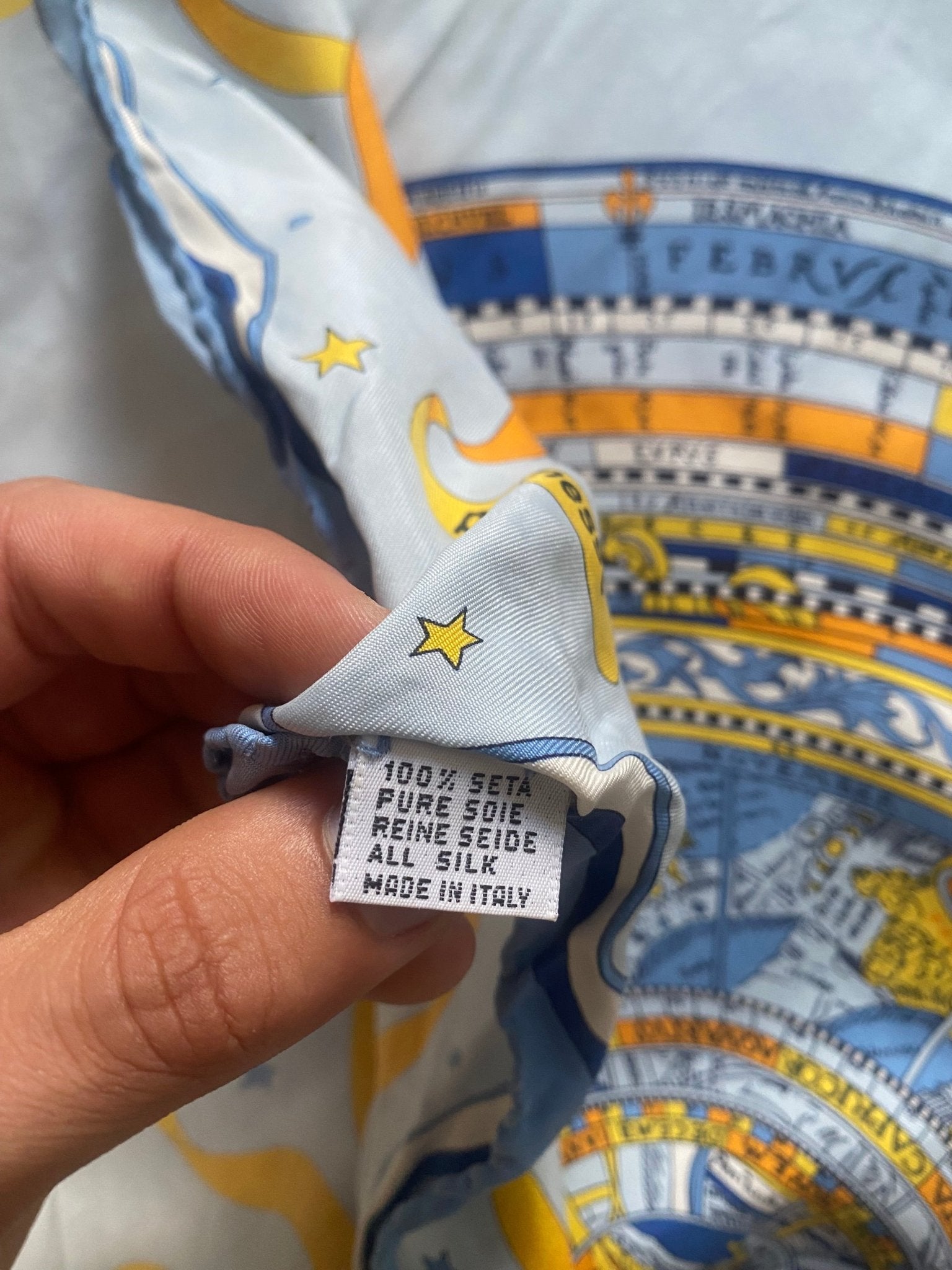 Vintage Audemars Piguet Astrology Printer Silk Scarf - anbracaminte