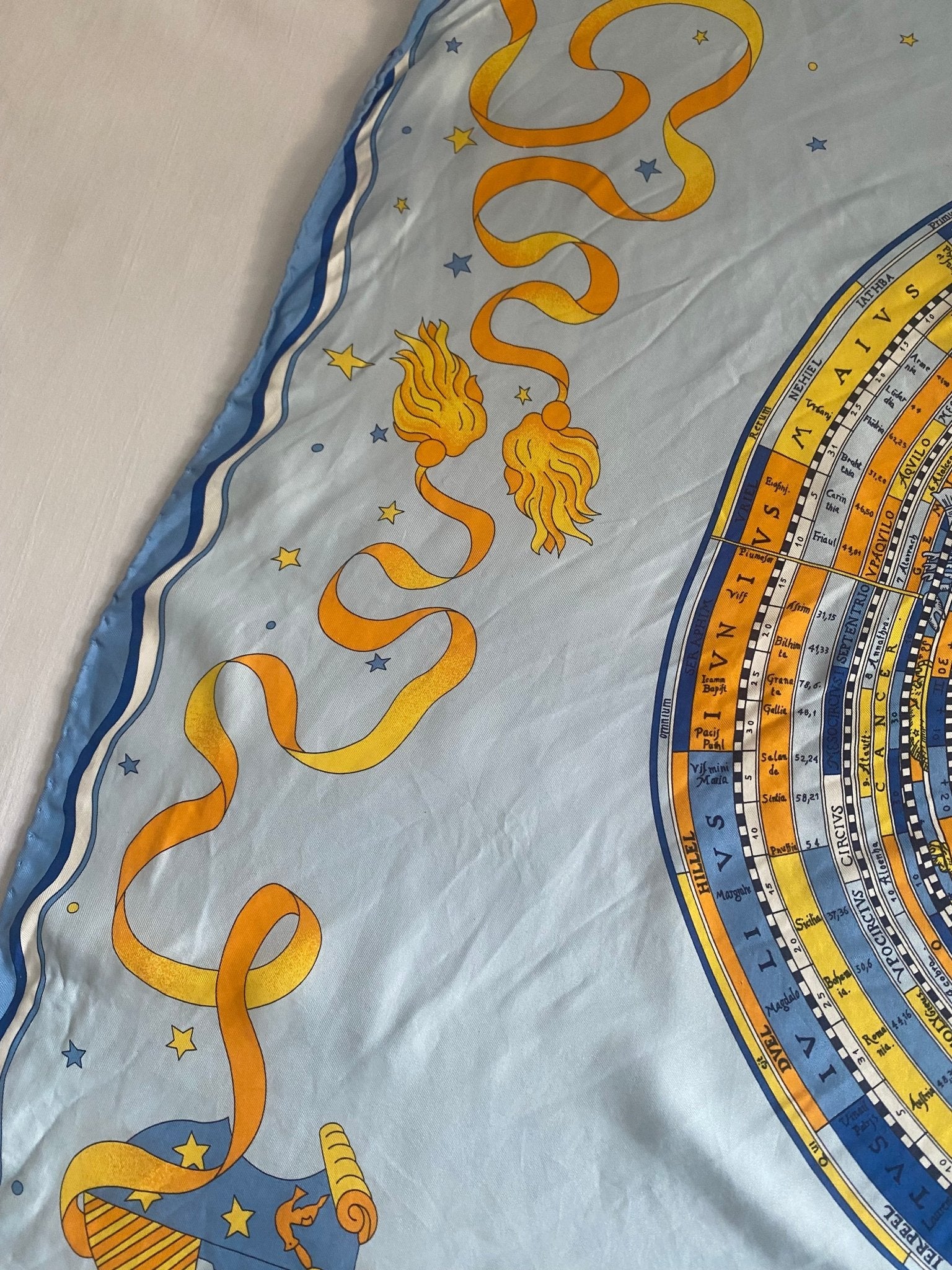 Vintage Audemars Piguet Astrology Printer Silk Scarf - anbracaminte