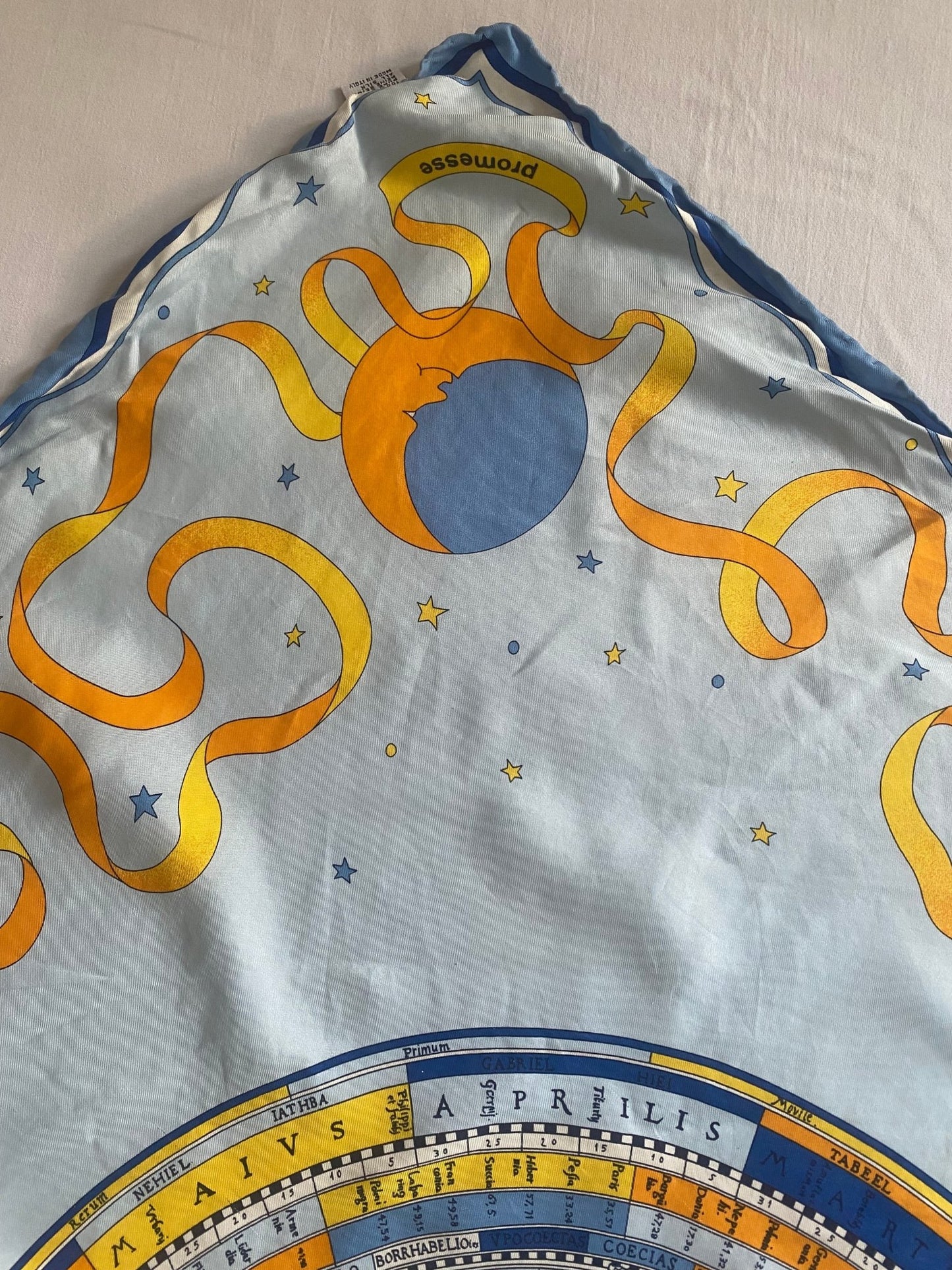 Vintage Audemars Piguet Astrology Printer Silk Scarf - anbracaminte