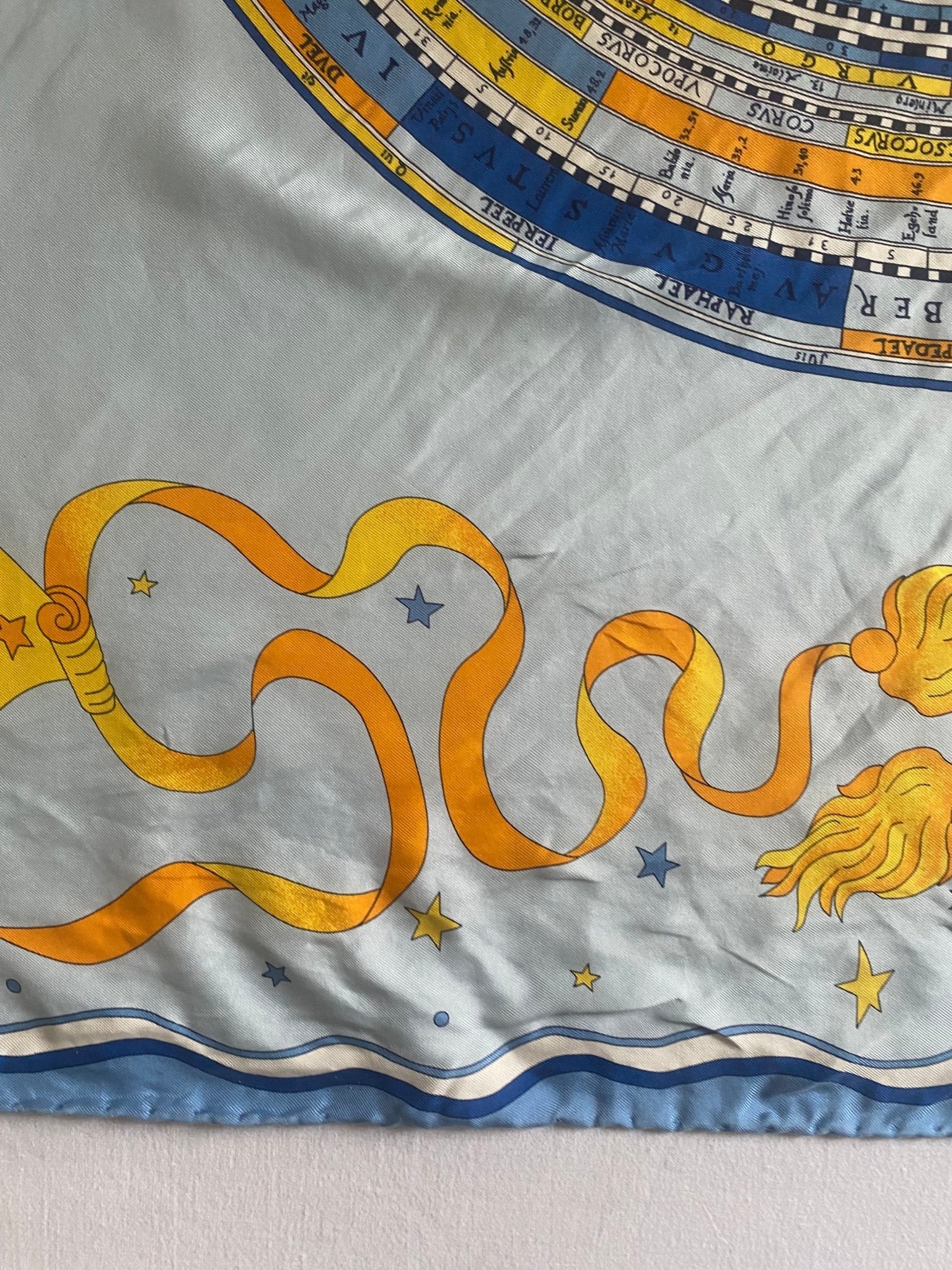 Vintage Audemars Piguet Astrology Printer Silk Scarf - anbracaminte