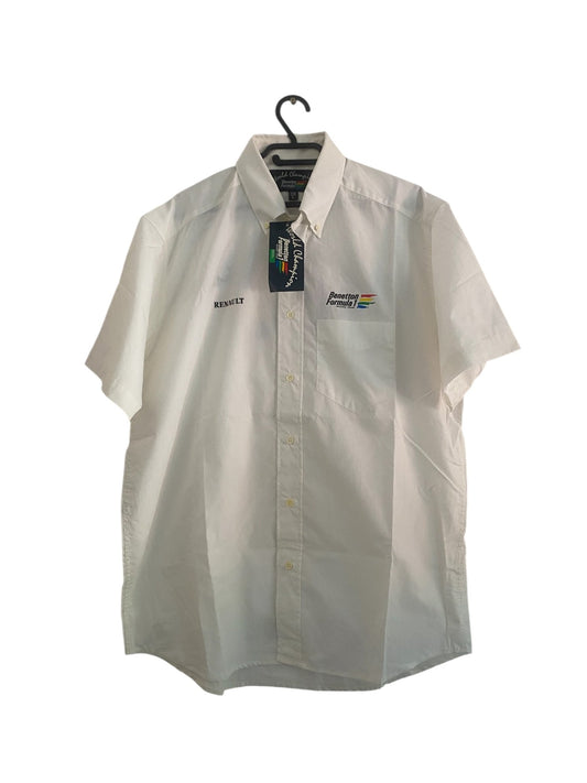 Vintage Benetton Formula 1 Racing Team White Short Sleeve Skirt - anbracaminte