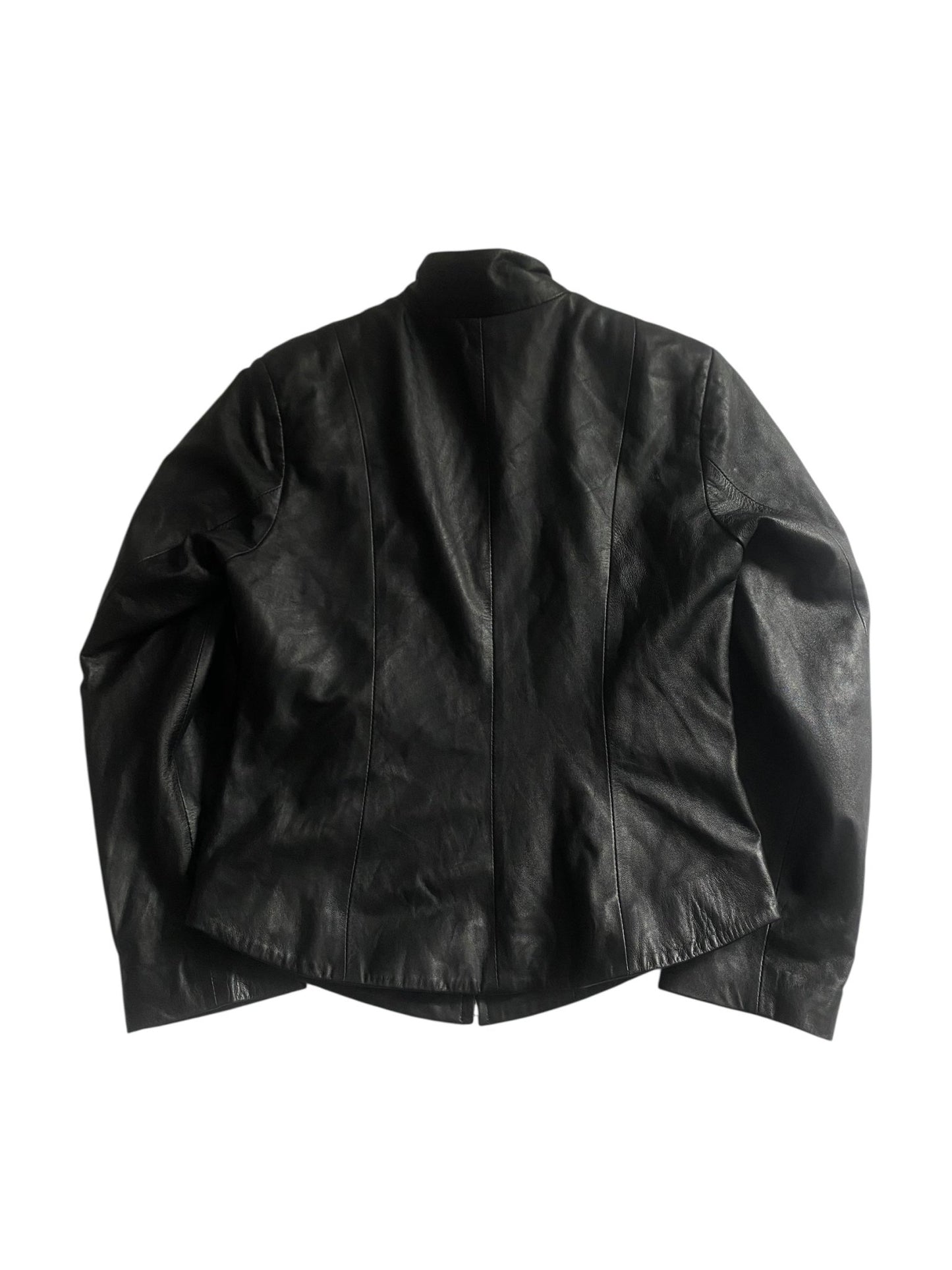 🖤 Vintage Black Leather Jacket – Women’s L - anbracaminte