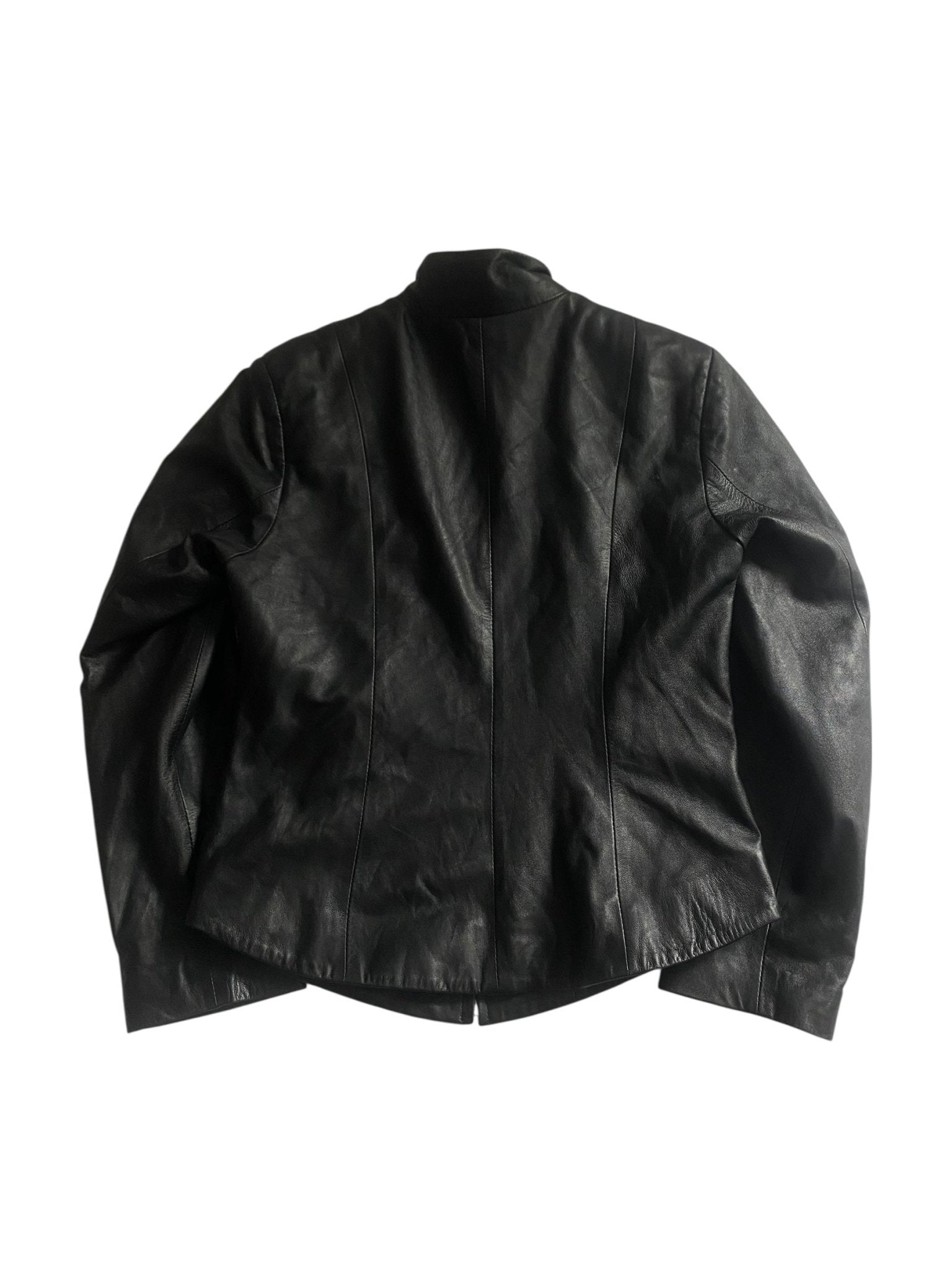 🖤 Vintage Black Leather Jacket – Women’s L - anbracaminte