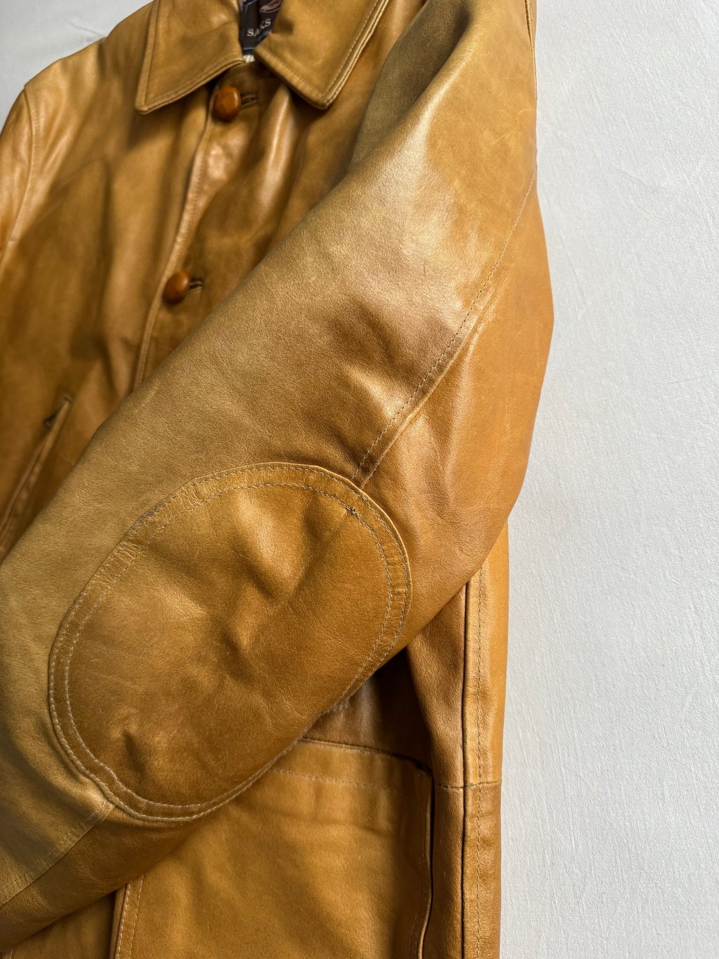 🥯 Vintage Chore Coat din Piele Maro Deschis - L (50) - anbracaminte