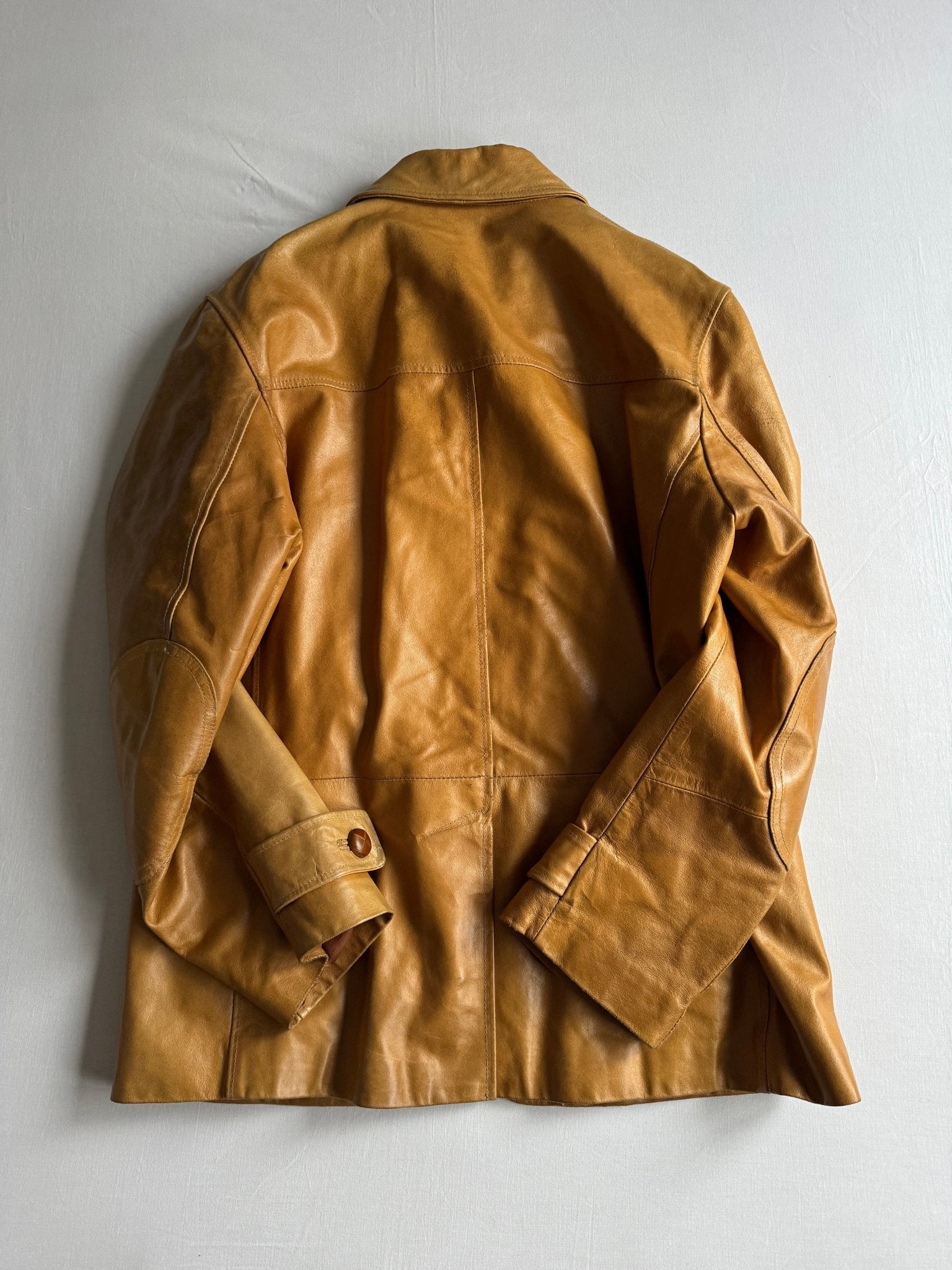 🥯 Vintage Chore Coat din Piele Maro Deschis - L (50) - anbracaminte