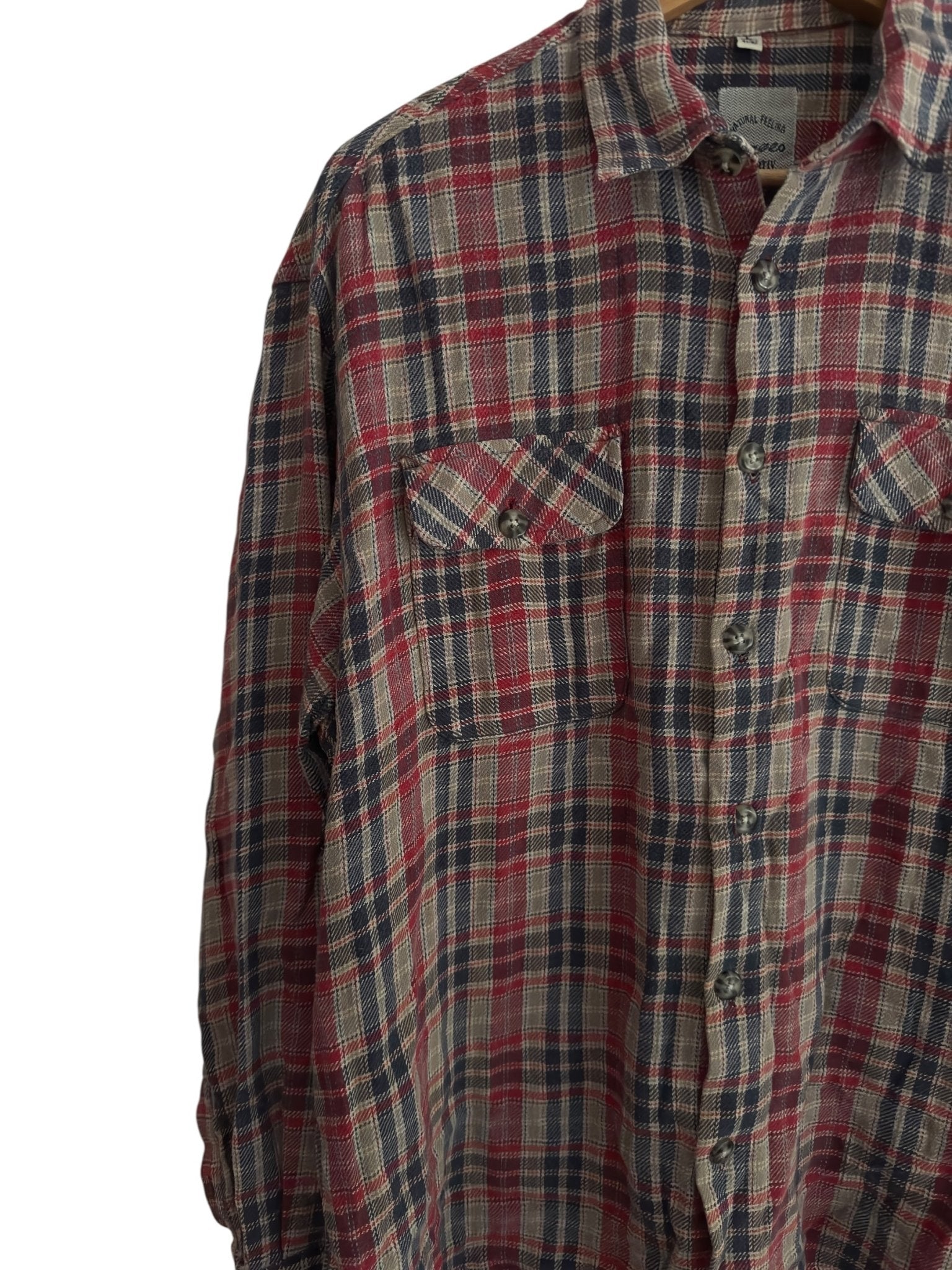 🪓 Vintage Flannel Shirt – 100% Bumbac – Size L - anbracaminte