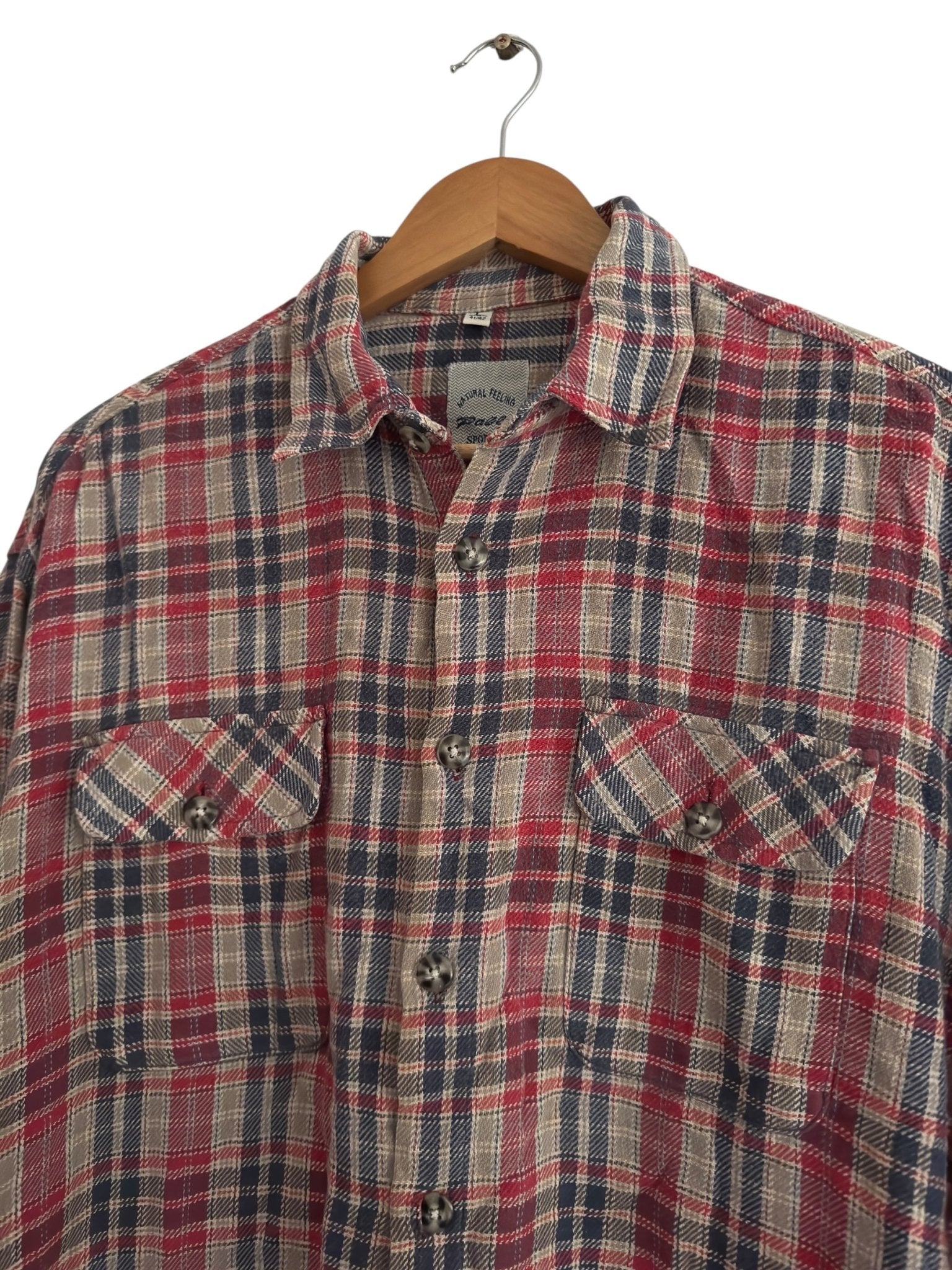 🪓 Vintage Flannel Shirt – 100% Bumbac – Size L - anbracaminte