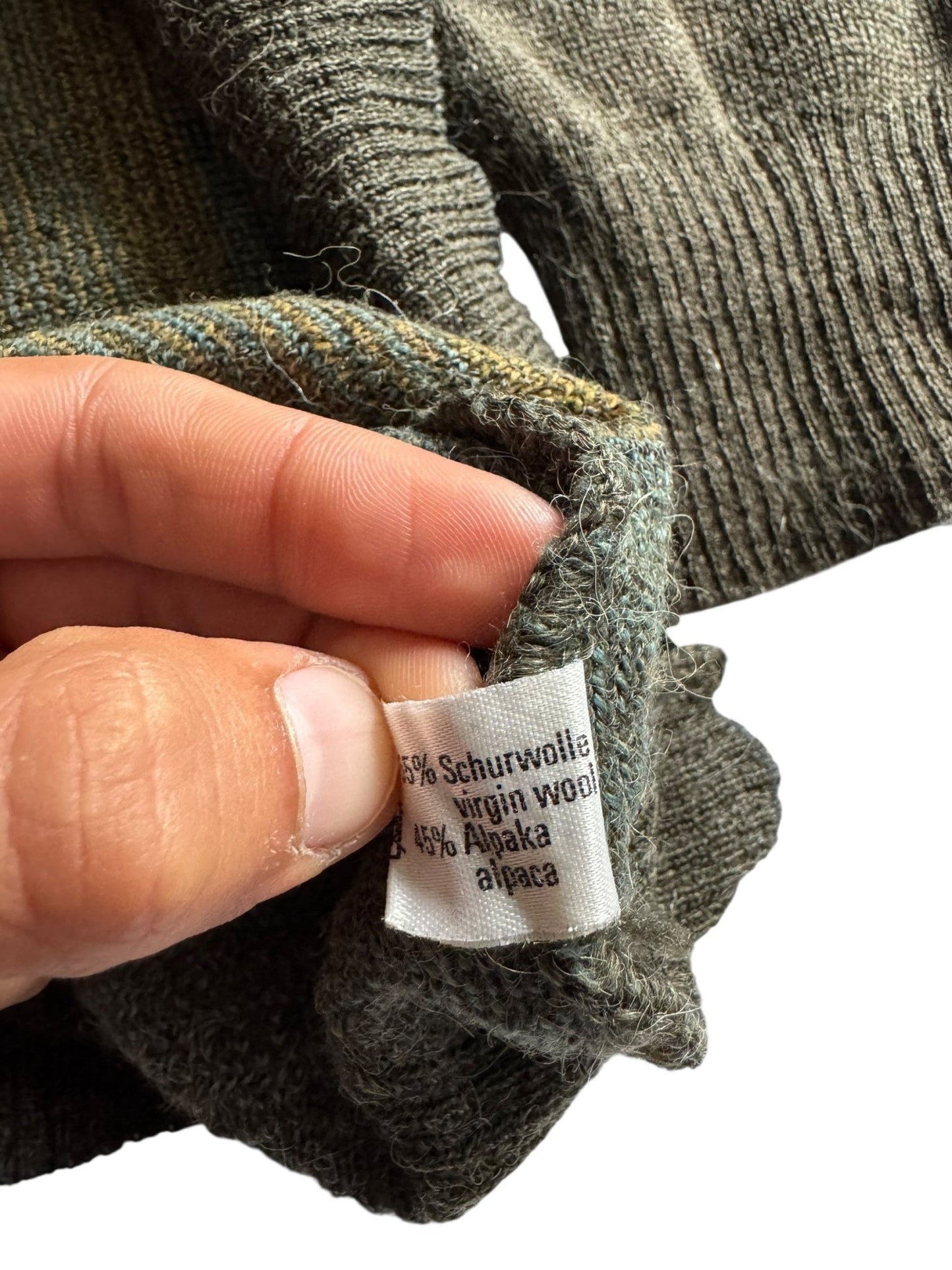 🐑 🦙 Vintage Jumper – Alpaca & Pure New Wool – Men’s L - XL - anbracaminte
