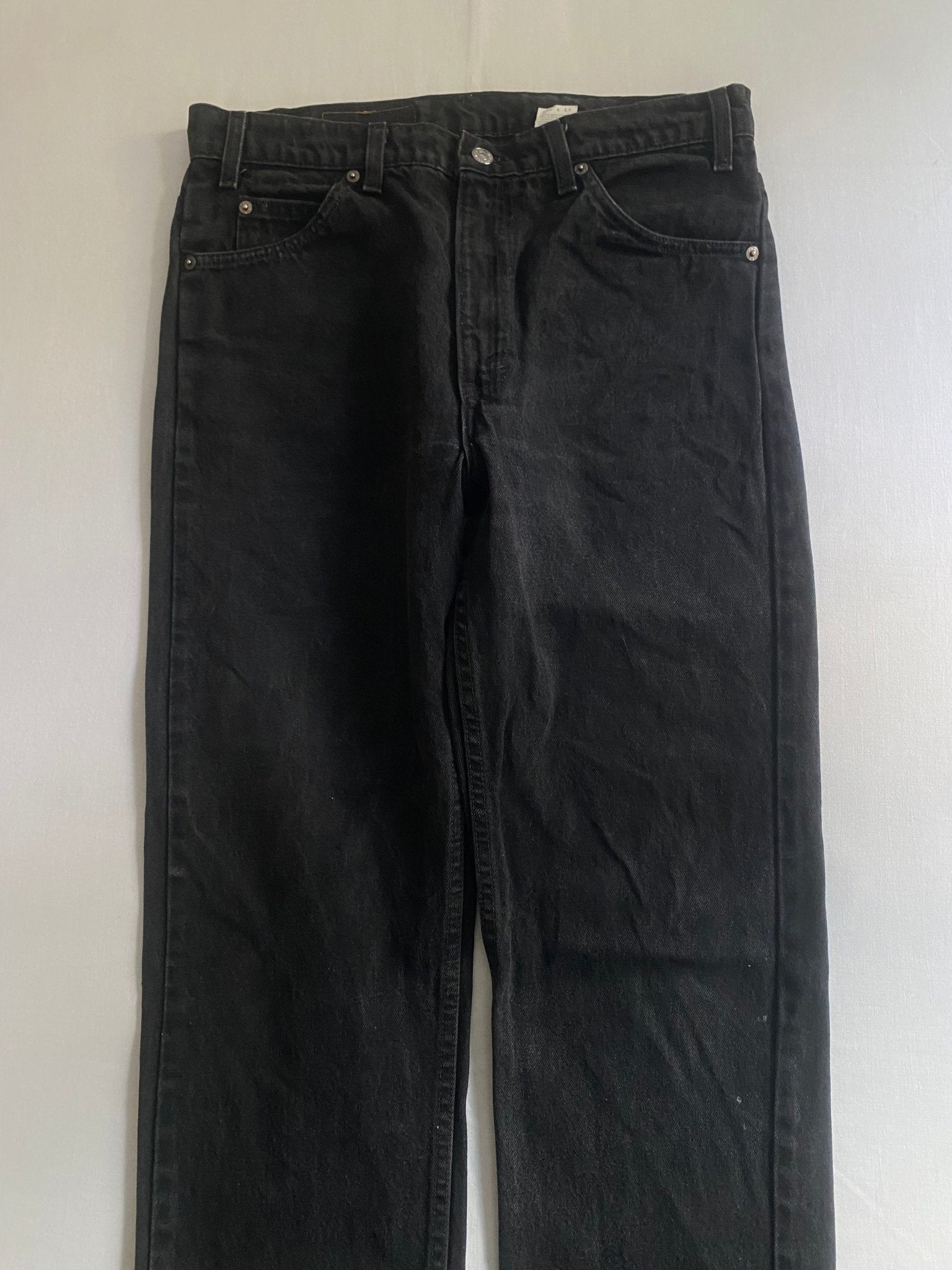 Vintage Levi’s 505 Black Washed Jeans – Orange Tab – Made in USA 1997 - anbracaminte