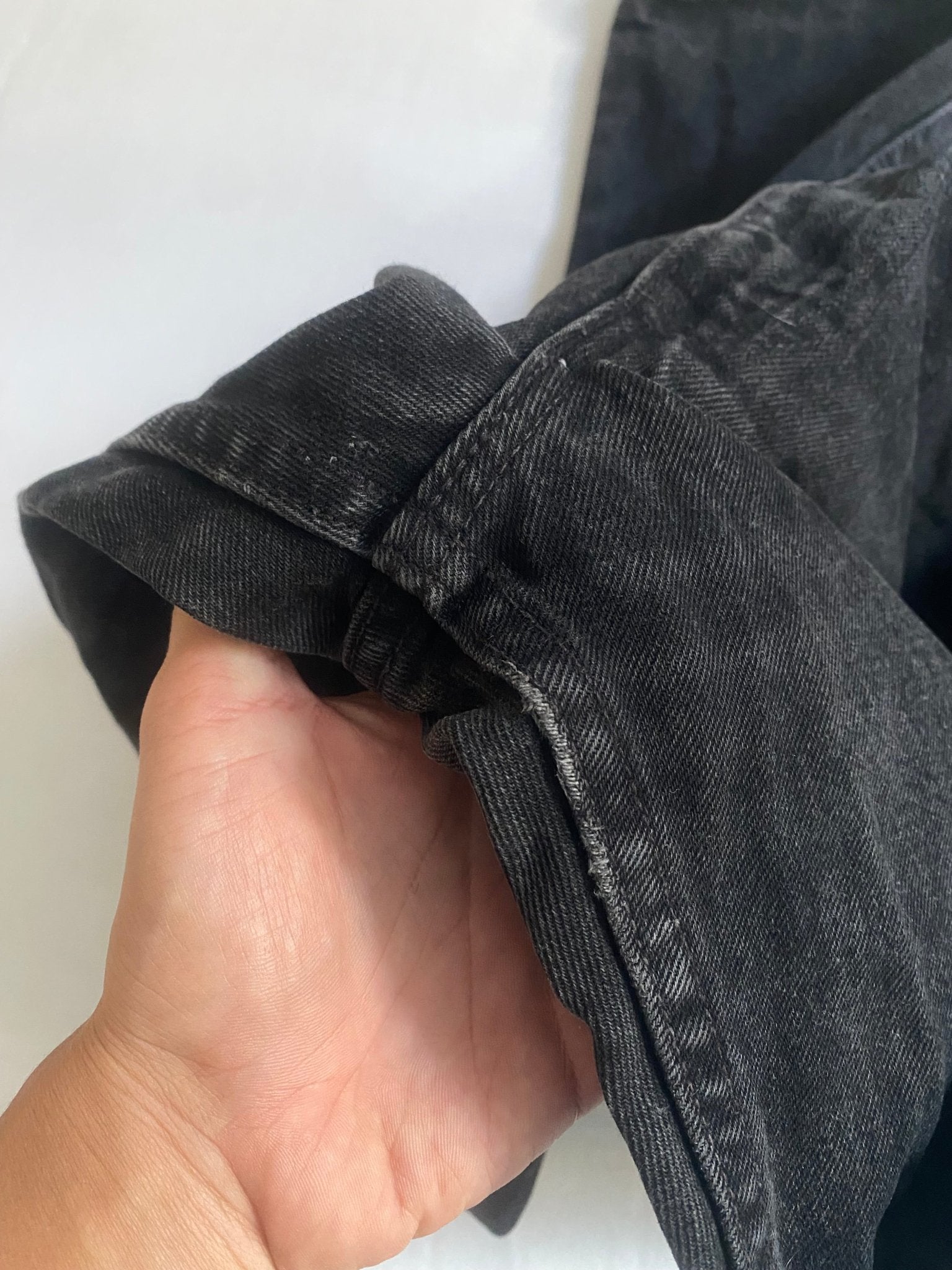 Vintage Levi’s 505 Black Washed Jeans – Orange Tab – Made in USA 1997 - anbracaminte
