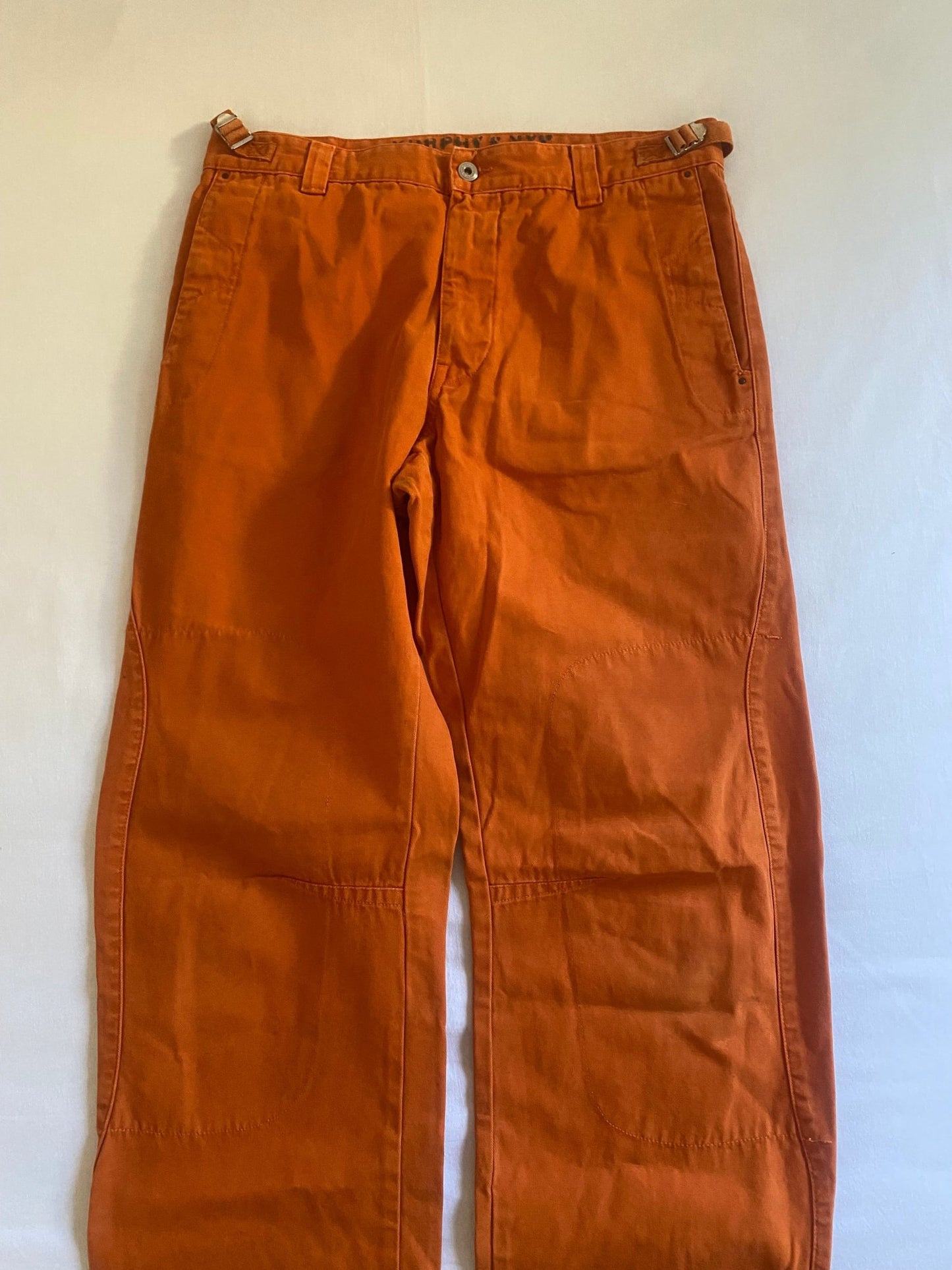Vintage Murphy Nye Heavy Cotton Canvas Orange Sailing Trousers - anbracaminte