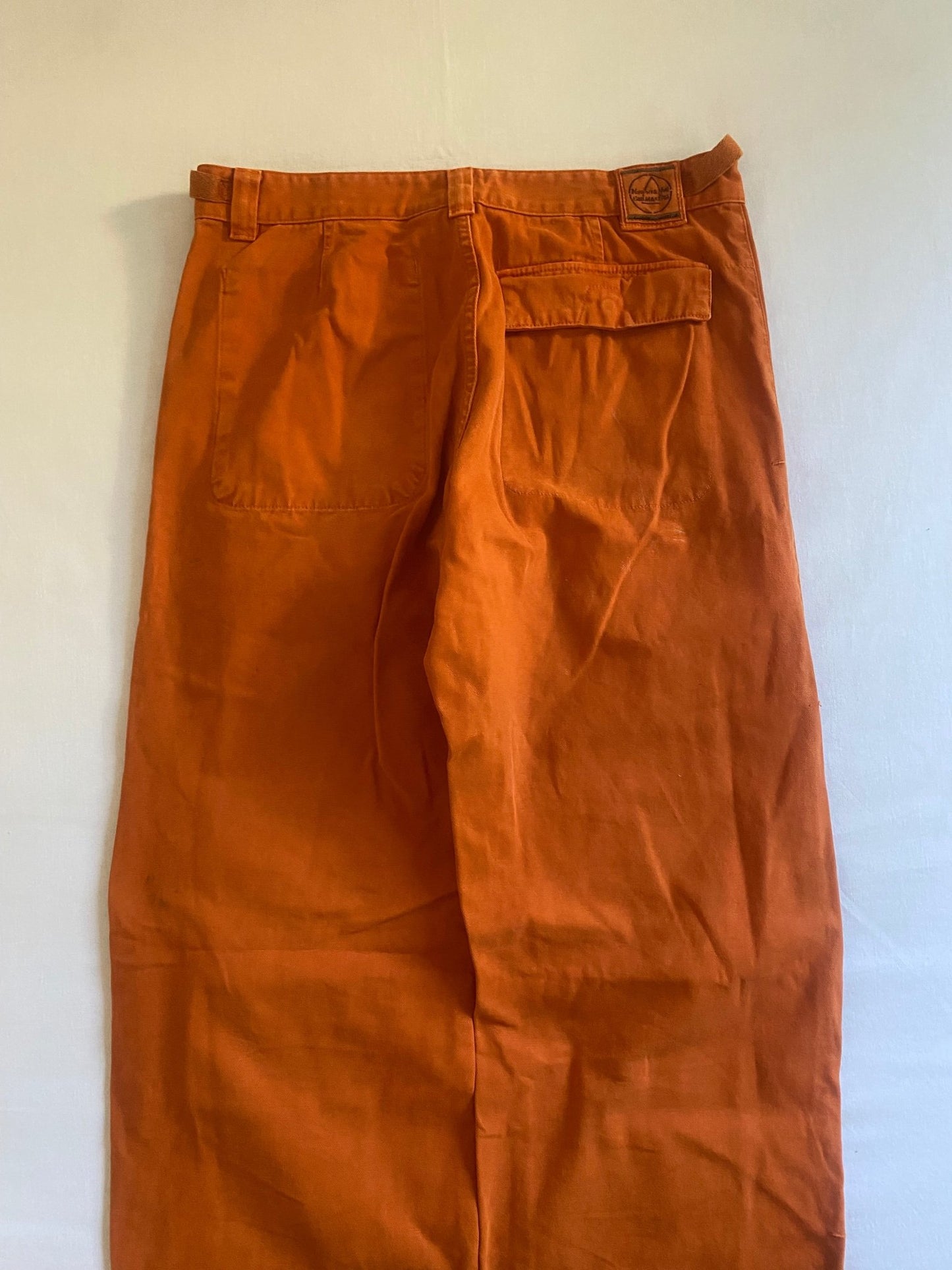 Vintage Murphy Nye Heavy Cotton Canvas Orange Sailing Trousers - anbracaminte