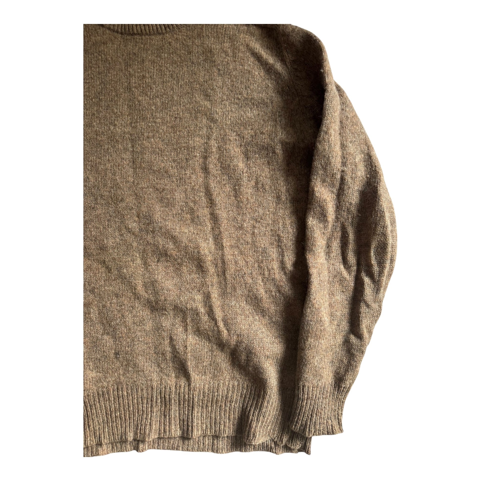 🐑 Vintage Oatmeal Shetland Wool Jumper – Men’s L – 100% Pure Wool - anbracaminte
