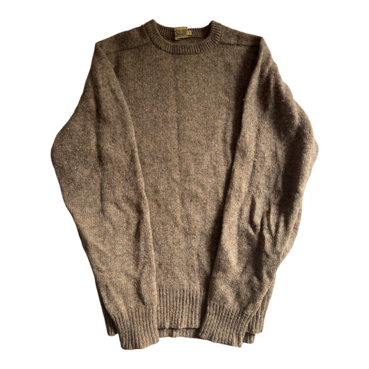 🐑 Vintage Oatmeal Shetland Wool Jumper – Men’s L – 100% Pure Wool - anbracaminte