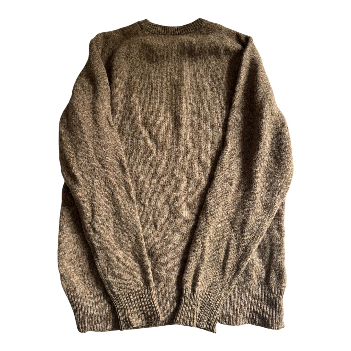 🐑 Vintage Oatmeal Shetland Wool Jumper – Men’s L – 100% Pure Wool - anbracaminte