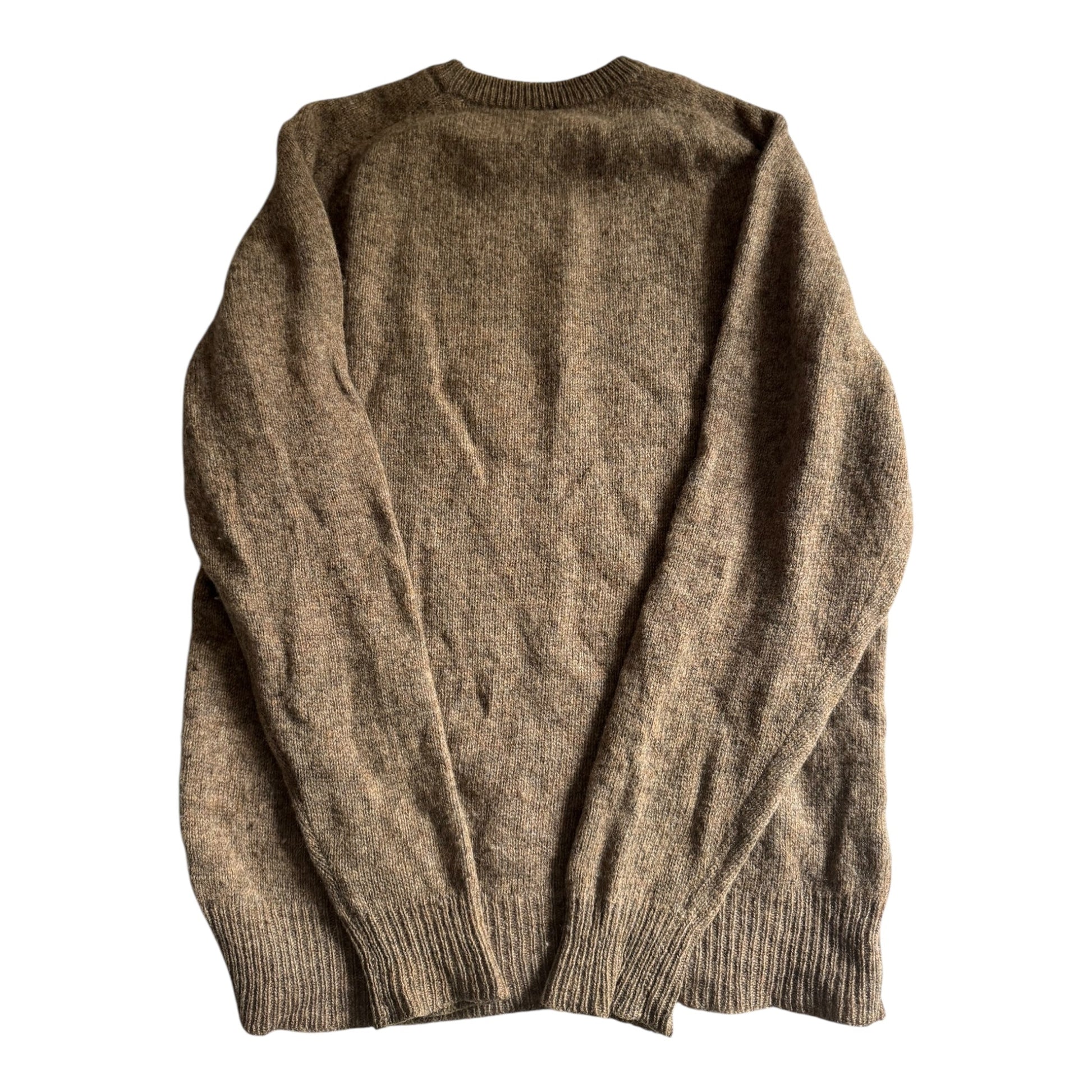 🐑 Vintage Oatmeal Shetland Wool Jumper – Men’s L – 100% Pure Wool - anbracaminte