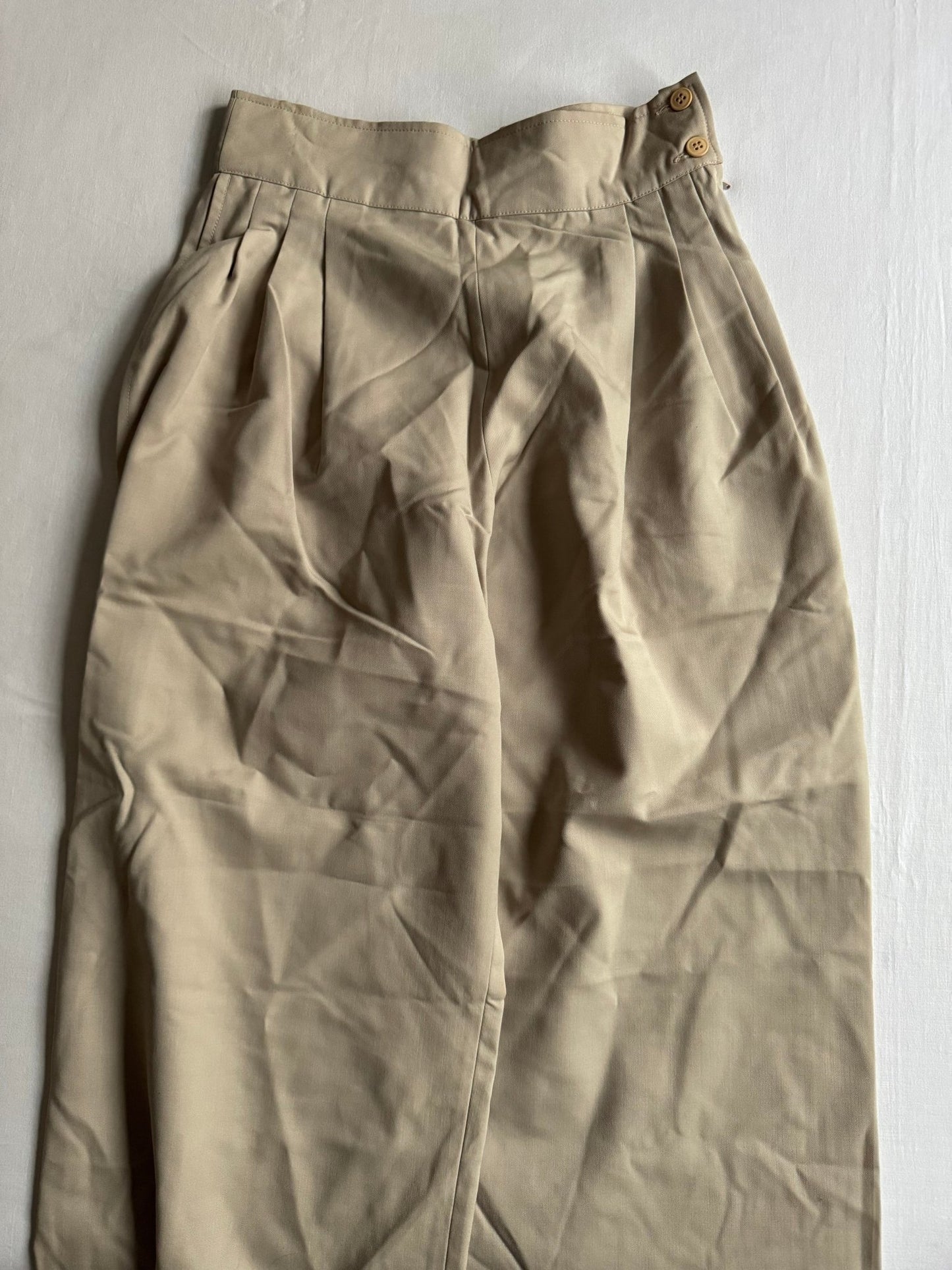 🍨 Vintage Pantaloni Baggy Crem - Lână Virgină (IT 44 - EU 40) - anbracaminte