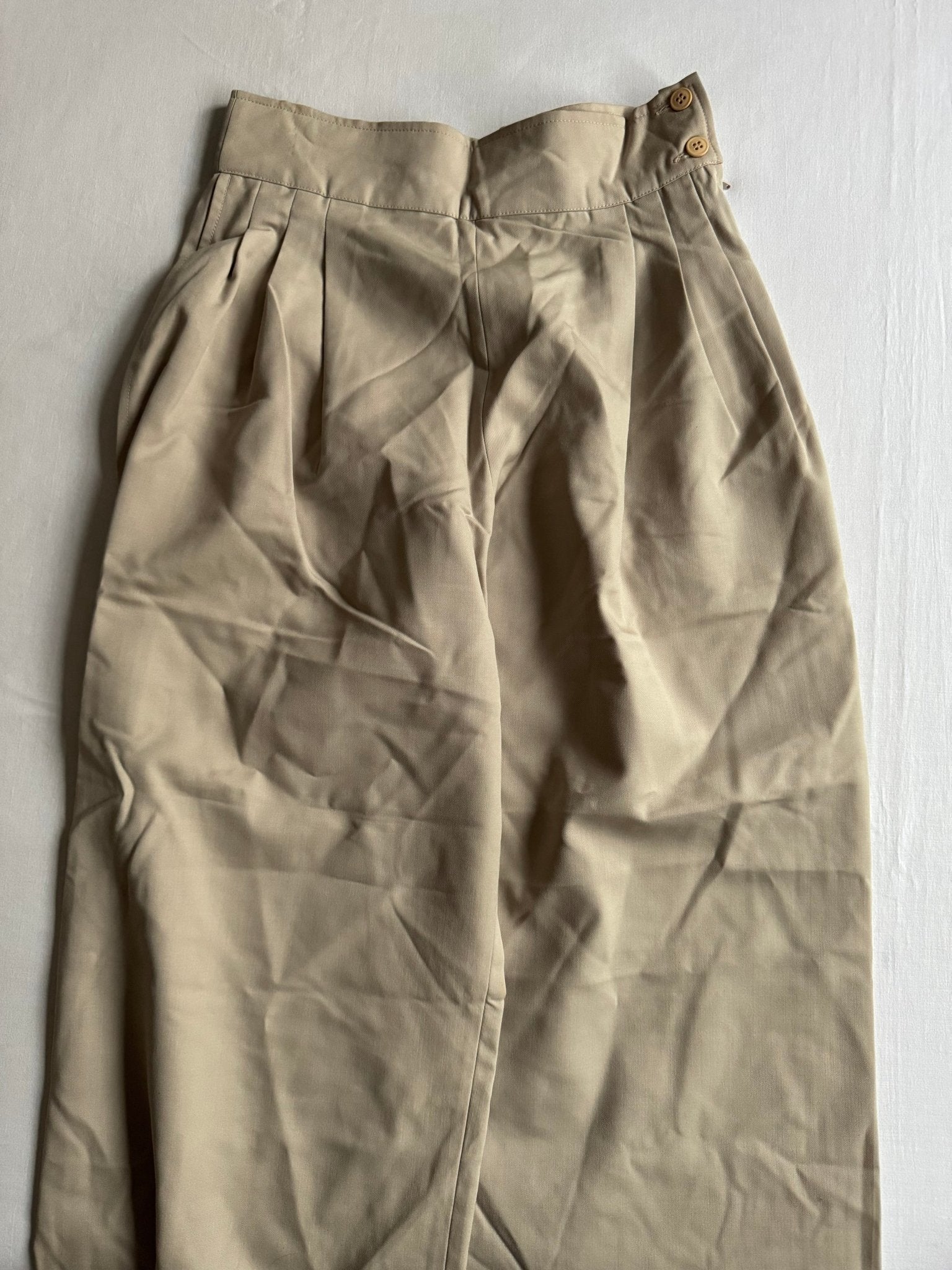 🍨 Vintage Pantaloni Baggy Crem - Lână Virgină (IT 44 - EU 40) - anbracaminte