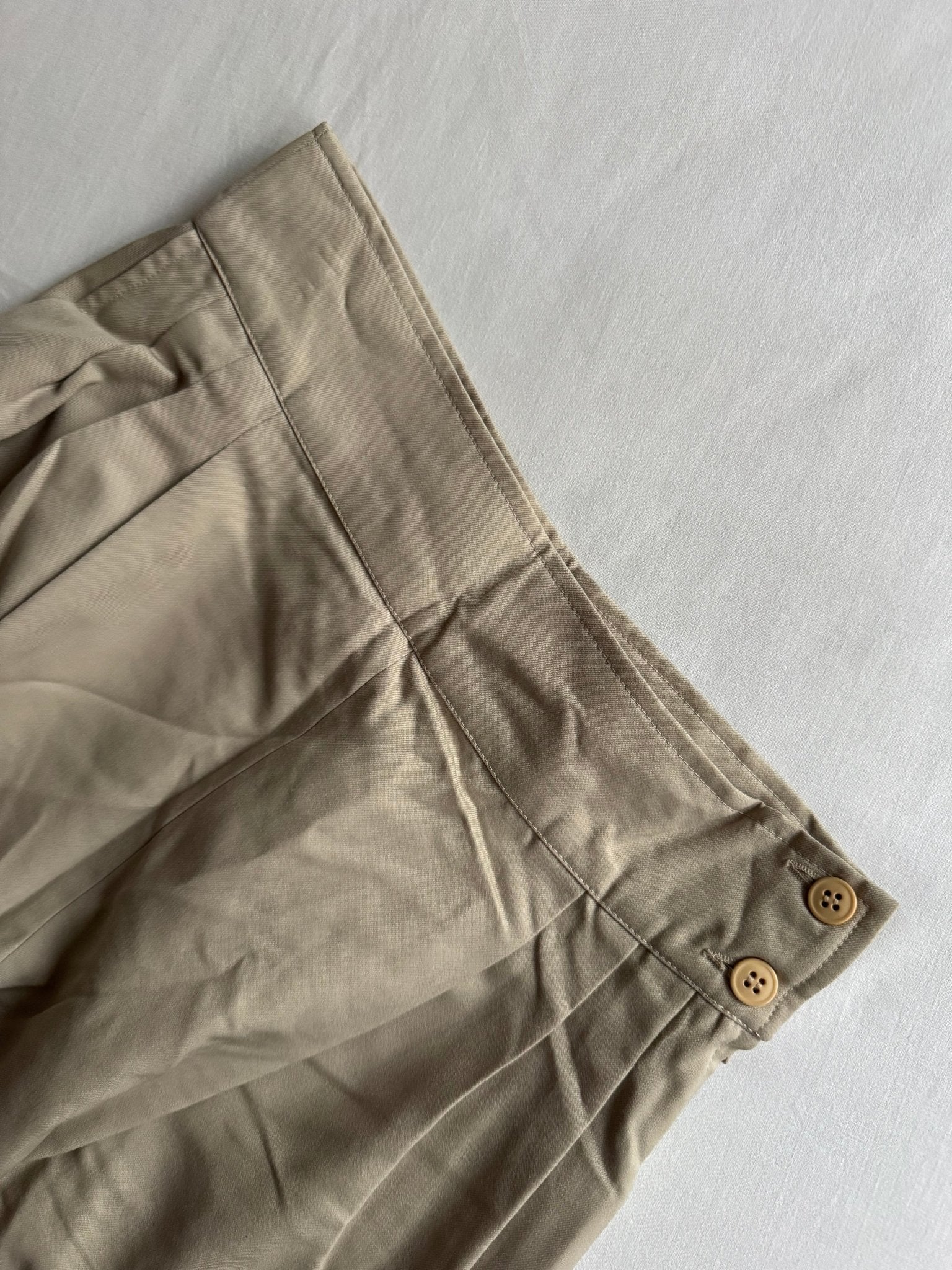 🍨 Vintage Pantaloni Baggy Crem - Lână Virgină (IT 44 - EU 40) - anbracaminte