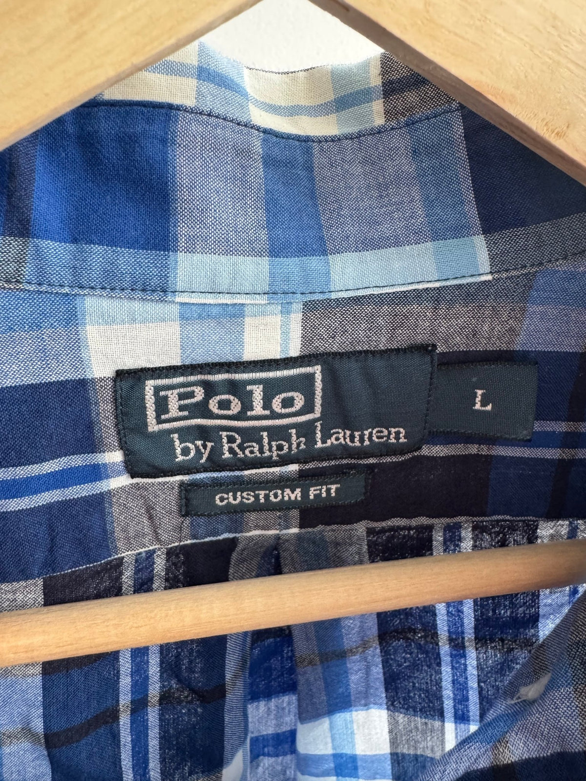 🐴 Vintage Polo Ralph Lauren Cămașă Carouri Albastre – L Bărbați - anbracaminte