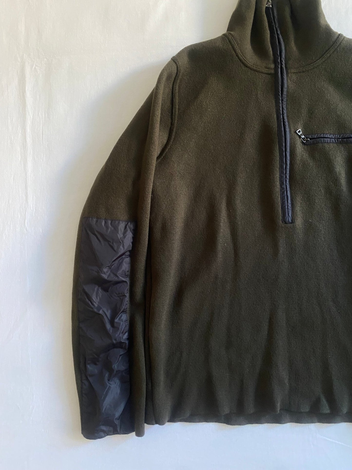 Vintage Prada Dark Green Wool Quarter Zip Jumper - anbracaminte